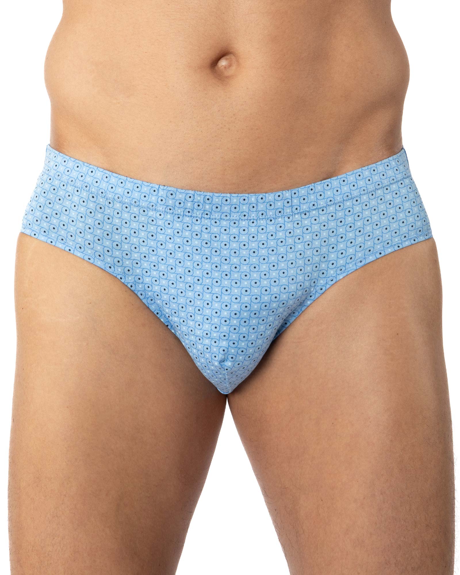 Pack de 2 Slips taille basse mercerisés et imprimés Marine et Ciel G139.2