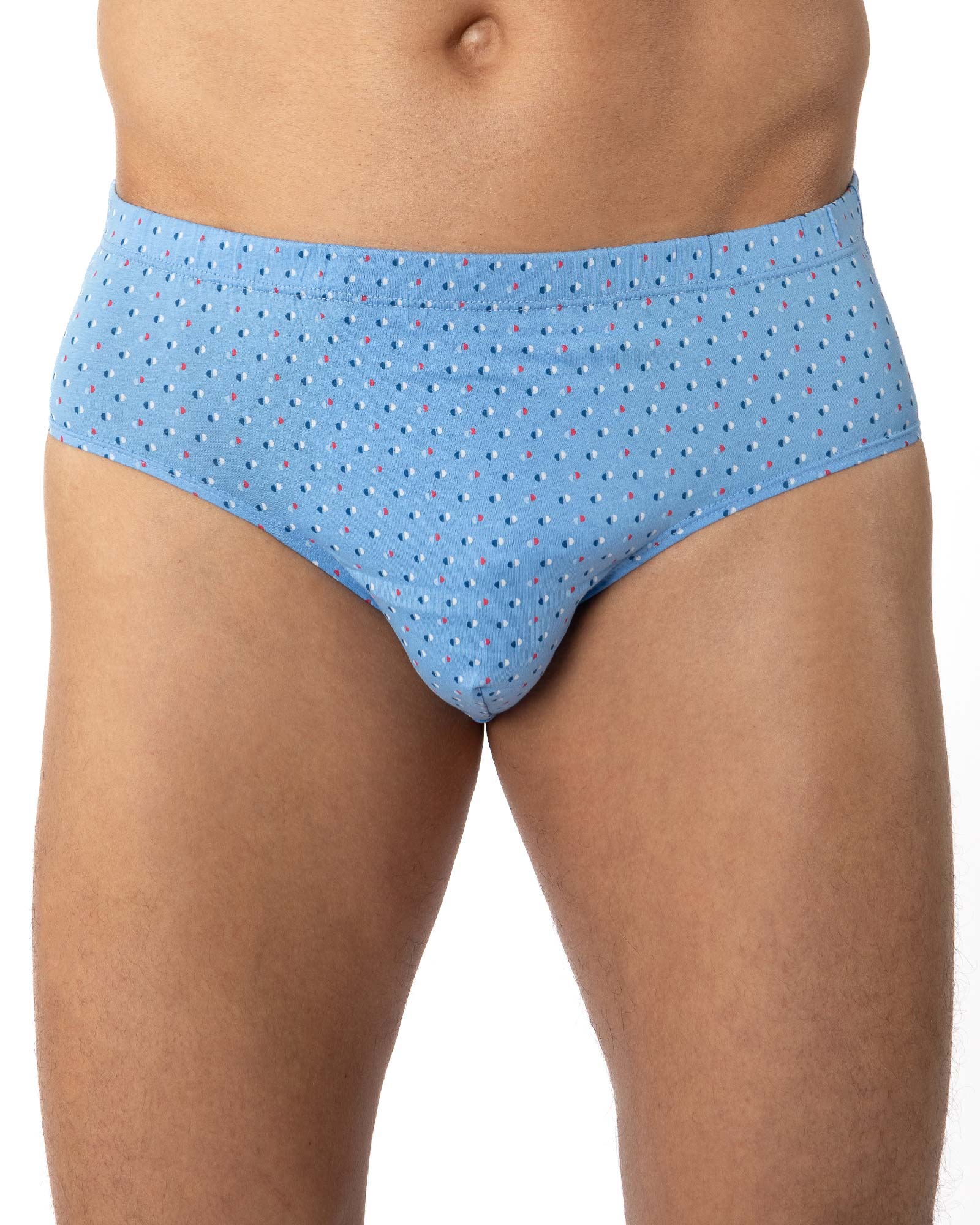 Lot x2 slips taille haute fermé mercerisés imprimés marine et bleu G141.2