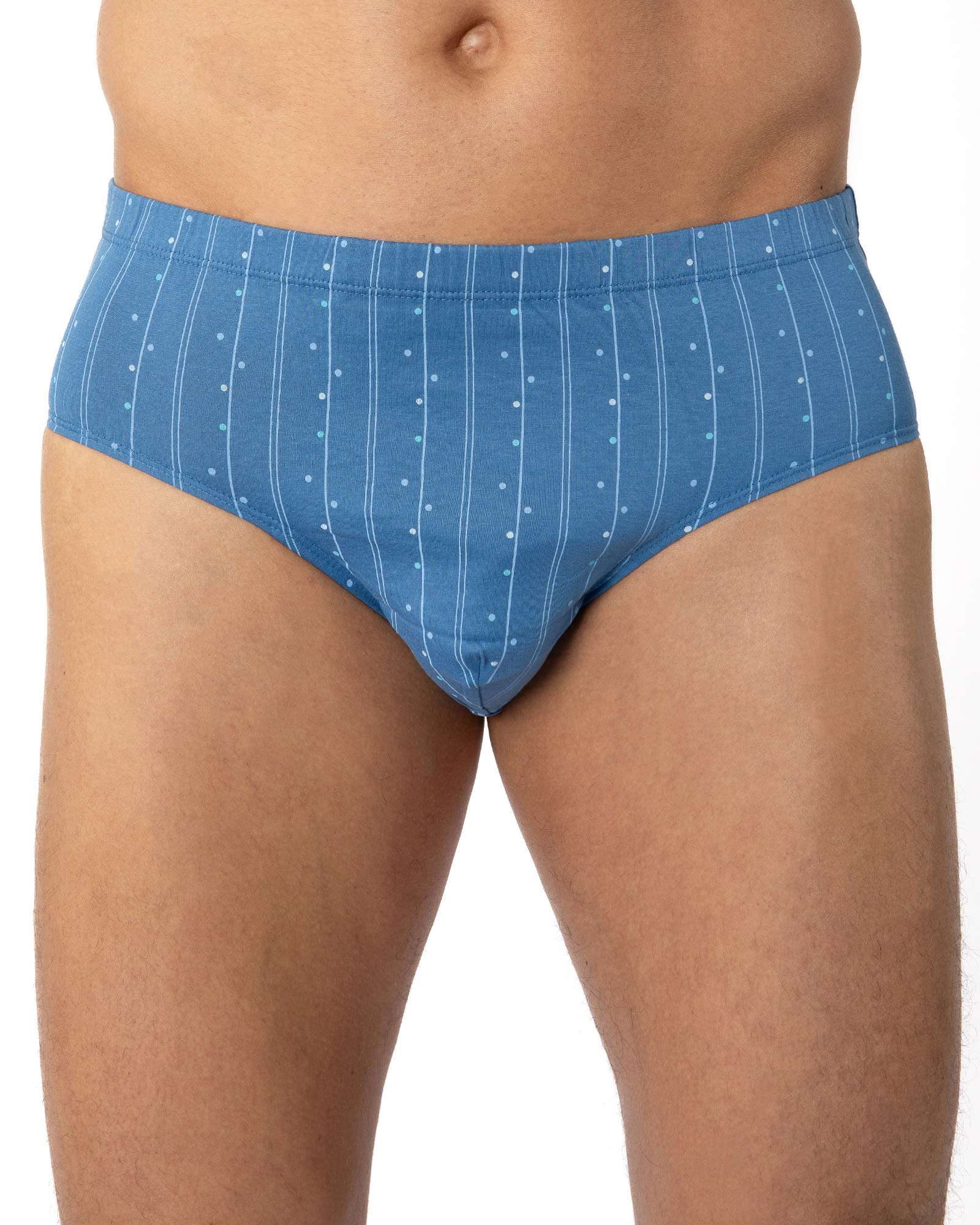 Pack de 2 slips taille haute fermé mercerisés imprimés marine et indigo G143.2