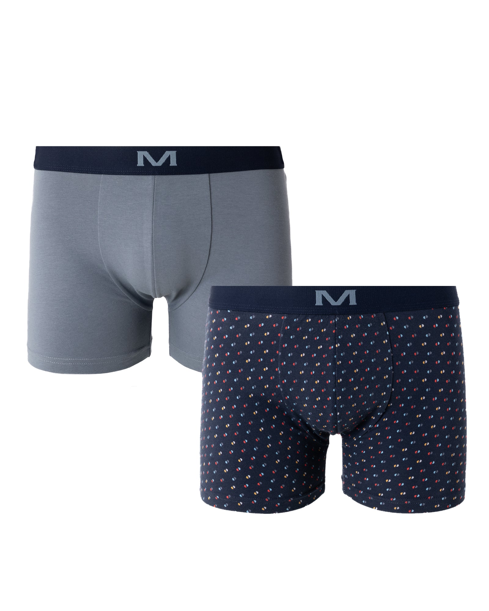 lot de 2 boxers en Coton biologique Stretch MARINE et ANTHRACITE G267.2