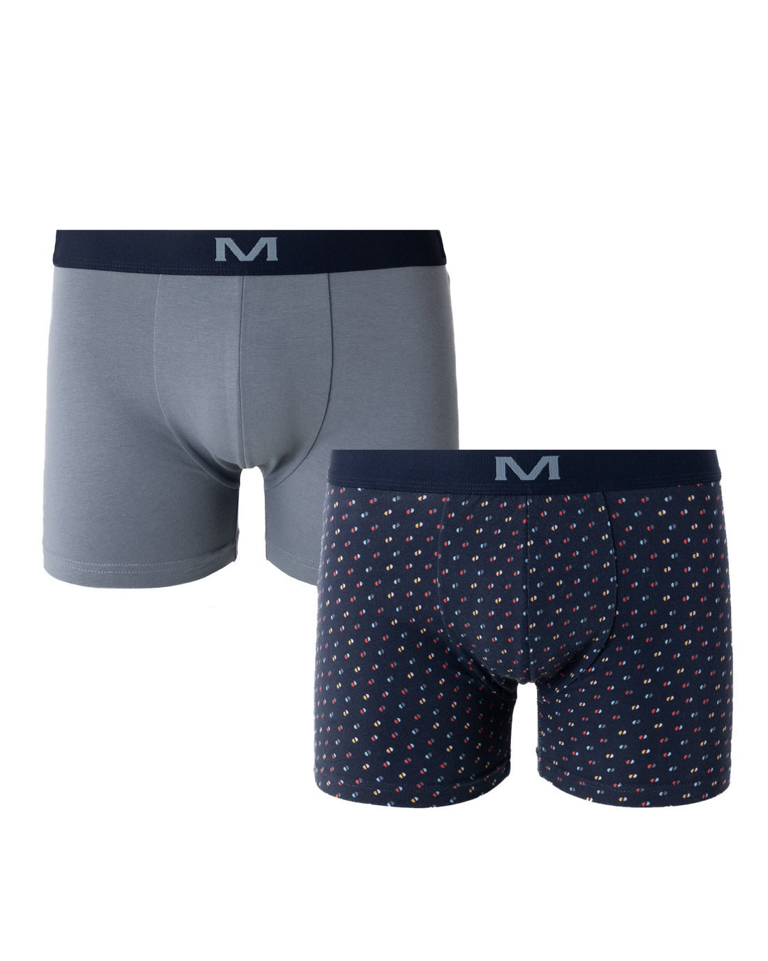lot de 2 boxers en Coton biologique Stretch MARINE et ANTHRACITE G267.2