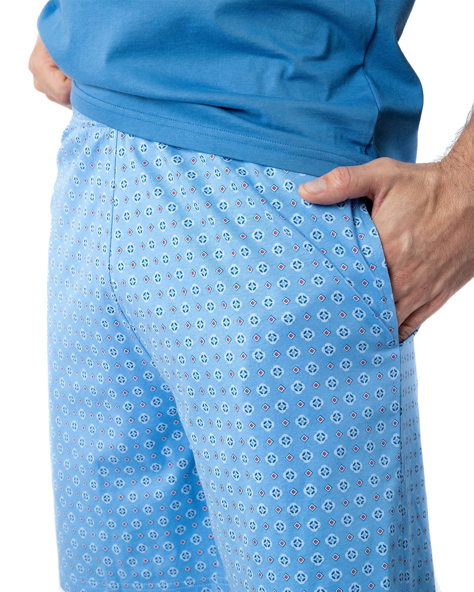 Pyjacourt encolure boutonnée en Jersey de Coton Mercerisé Indigo G581