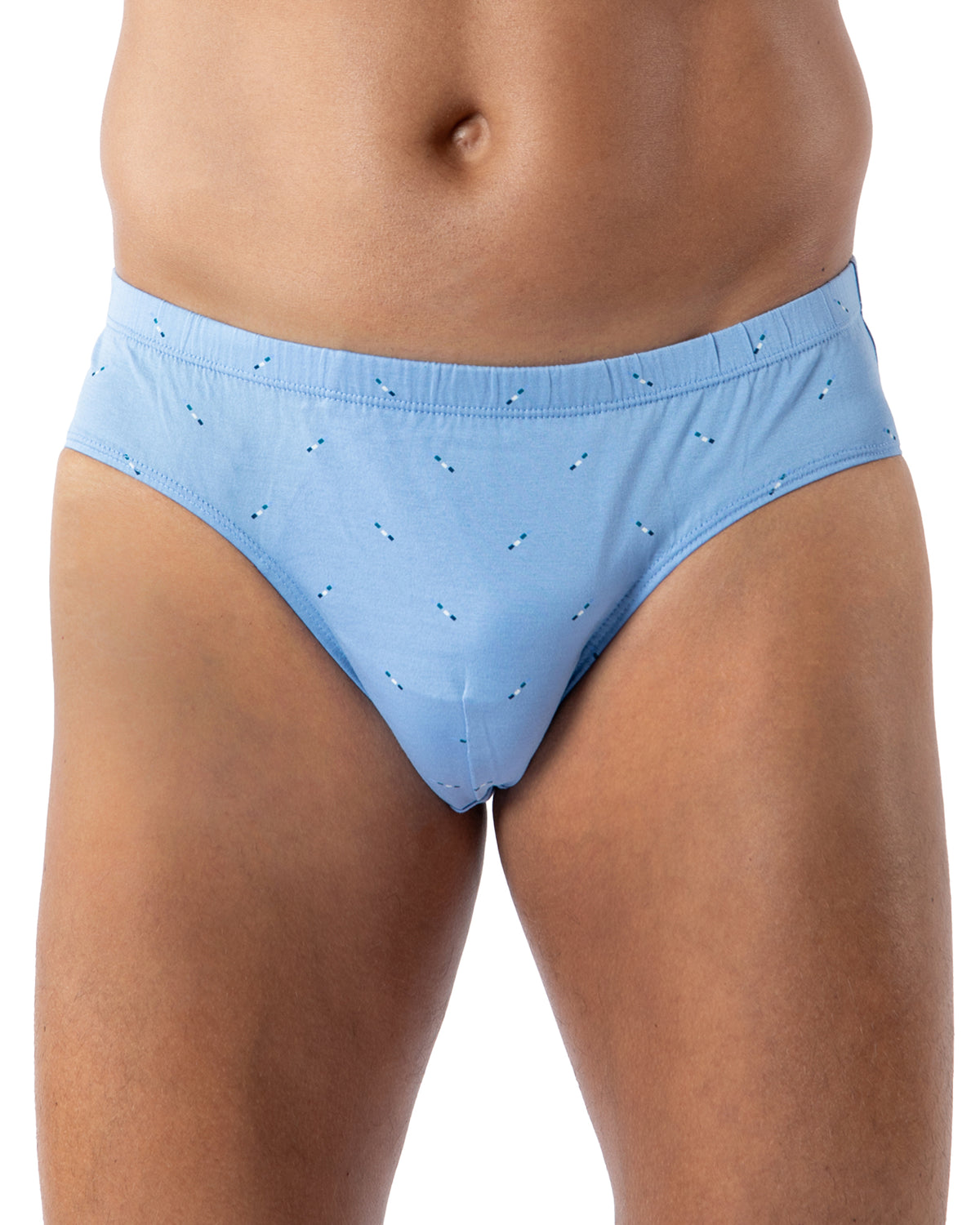 Pack of 2 Low-Rise Briefs in NAVY and RED Printed Mercerized Cotton