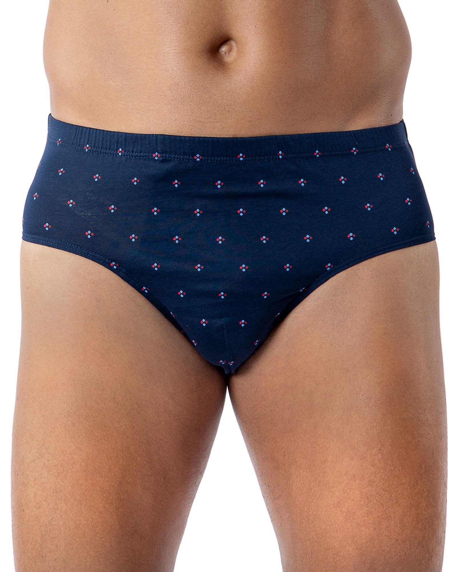 Lot x2 slips taille haute fermé imprimés mercerisés marine et bleu H175.2