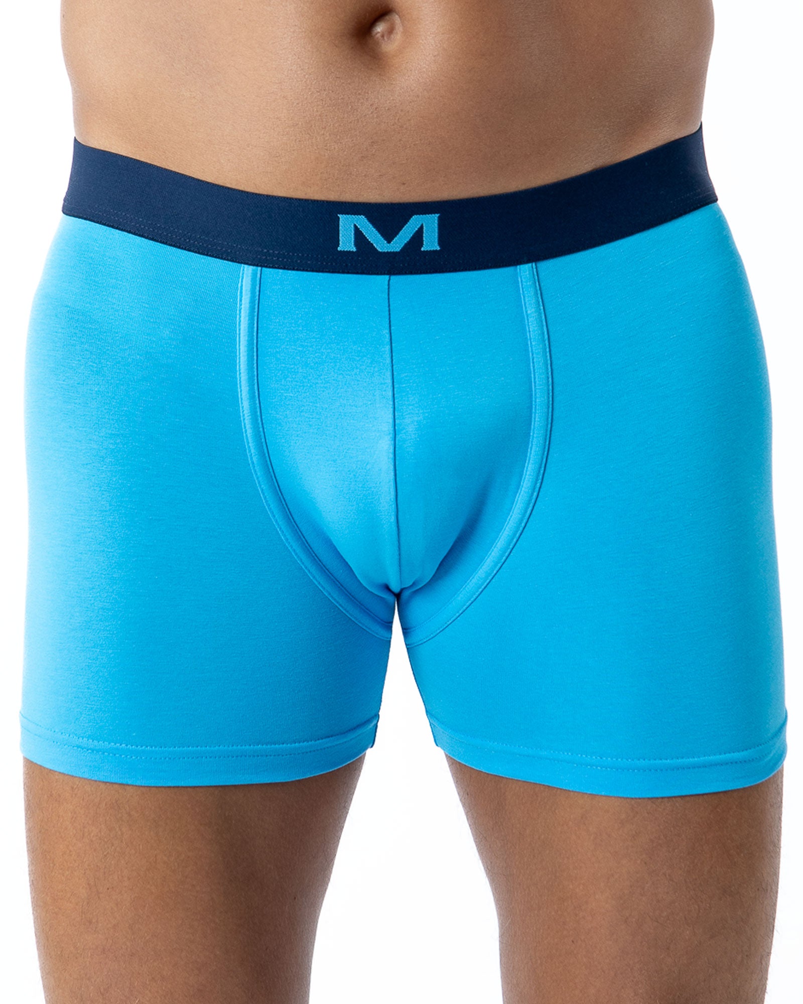 Lot de 3 Shortys en Coton BIO Stretch LAGON/INDIGO/IMPRIME H293.3