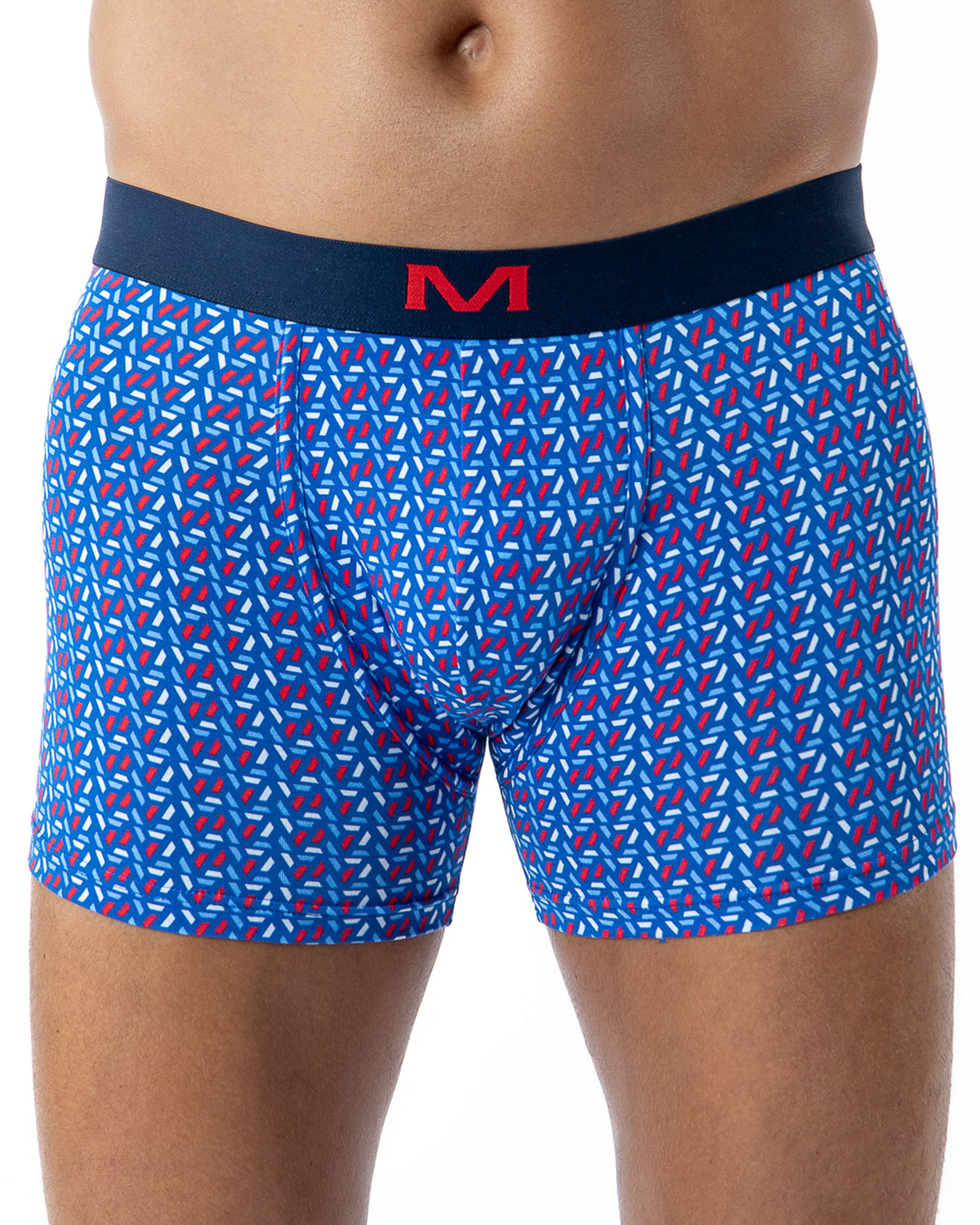 Lot de 3 Boxers en Coton organique Stretch BLEU/ROUGE/IMPRIME H294.3