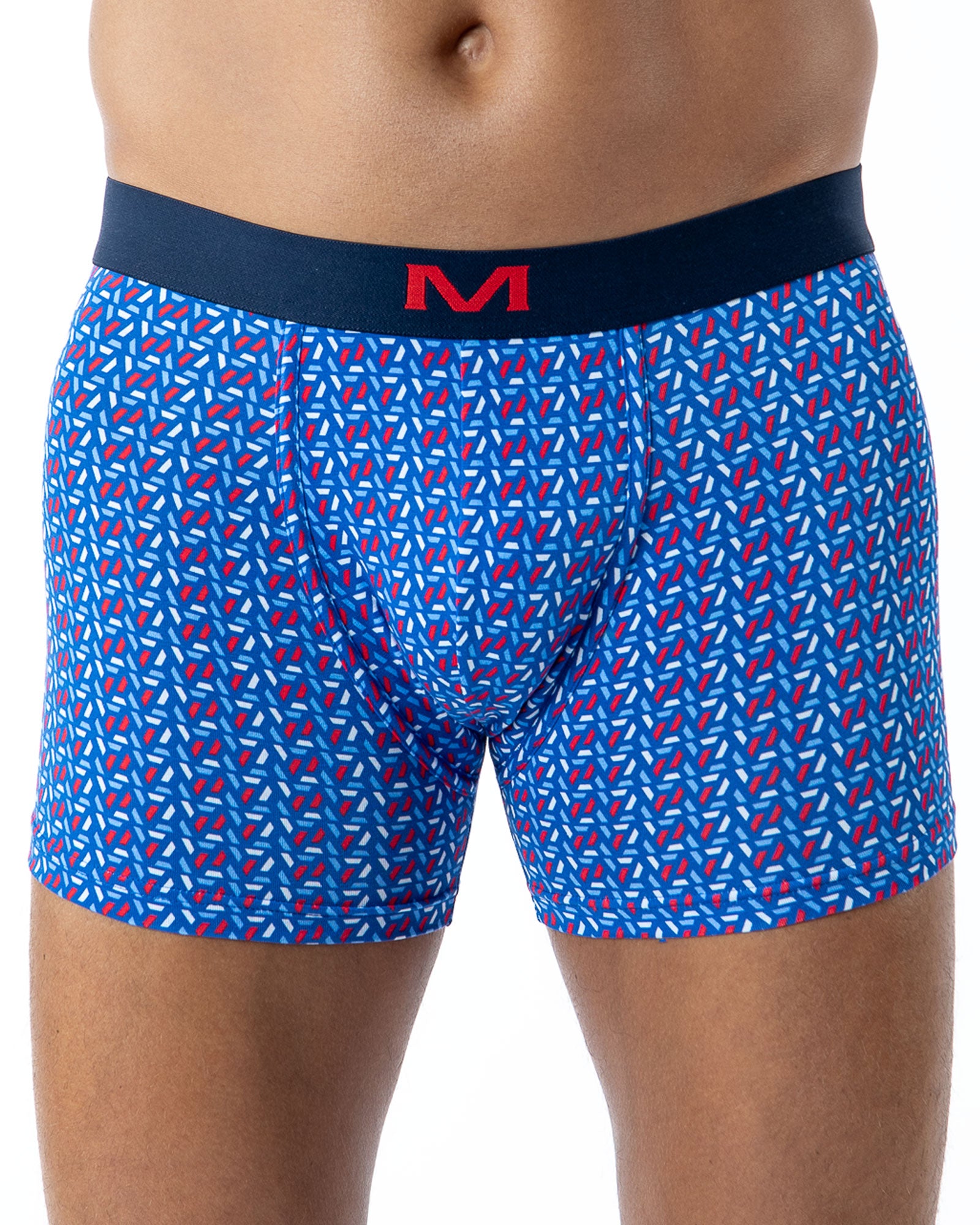 Lot de 3 Boxers en Coton organique Stretch BLEU/ROUGE/IMPRIME H294.3