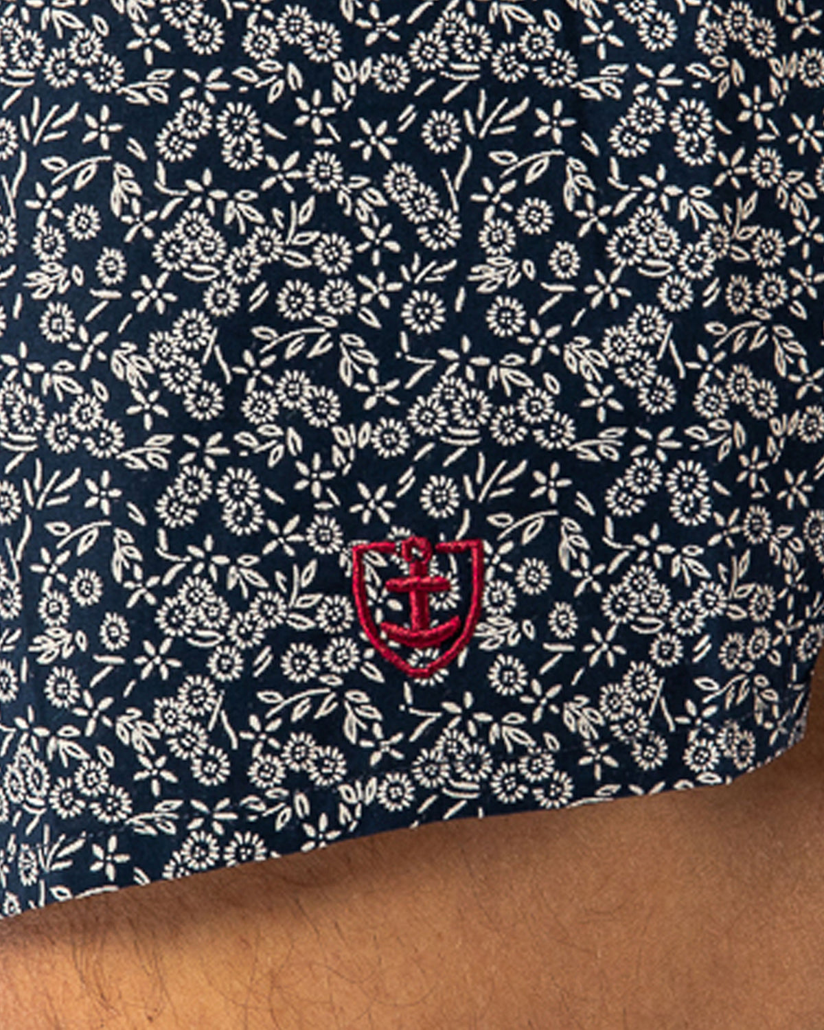 Set van 2 katoenen poplin boxershorts met kleine ruitjes en bloemenprint H357.2