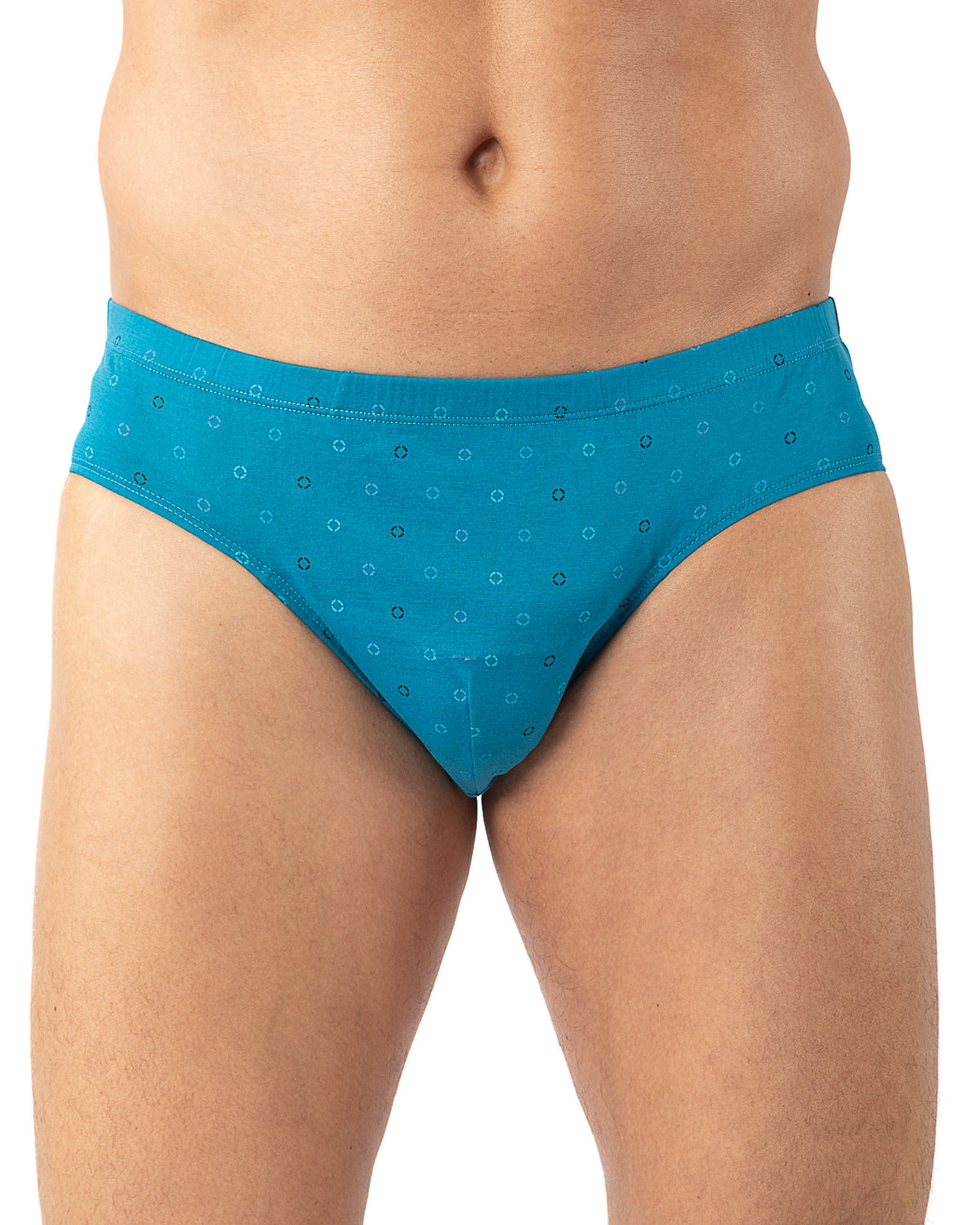 Lot x2 mercerized and printed low waist briefs blue and petrol I103.2