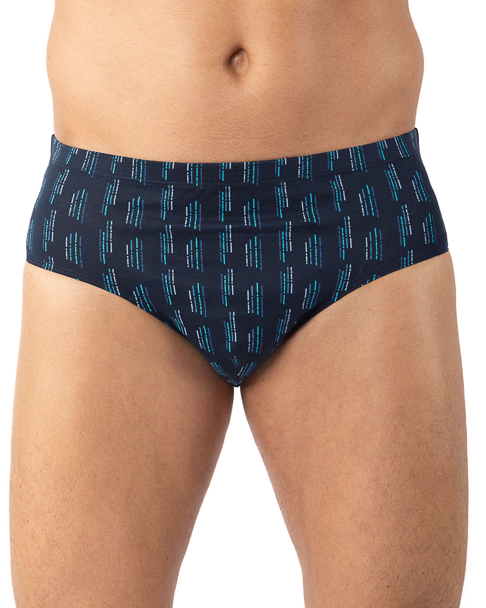 Pack of 2 Low-Rise Briefs in NAVY and RED Printed Mercerized Cotton