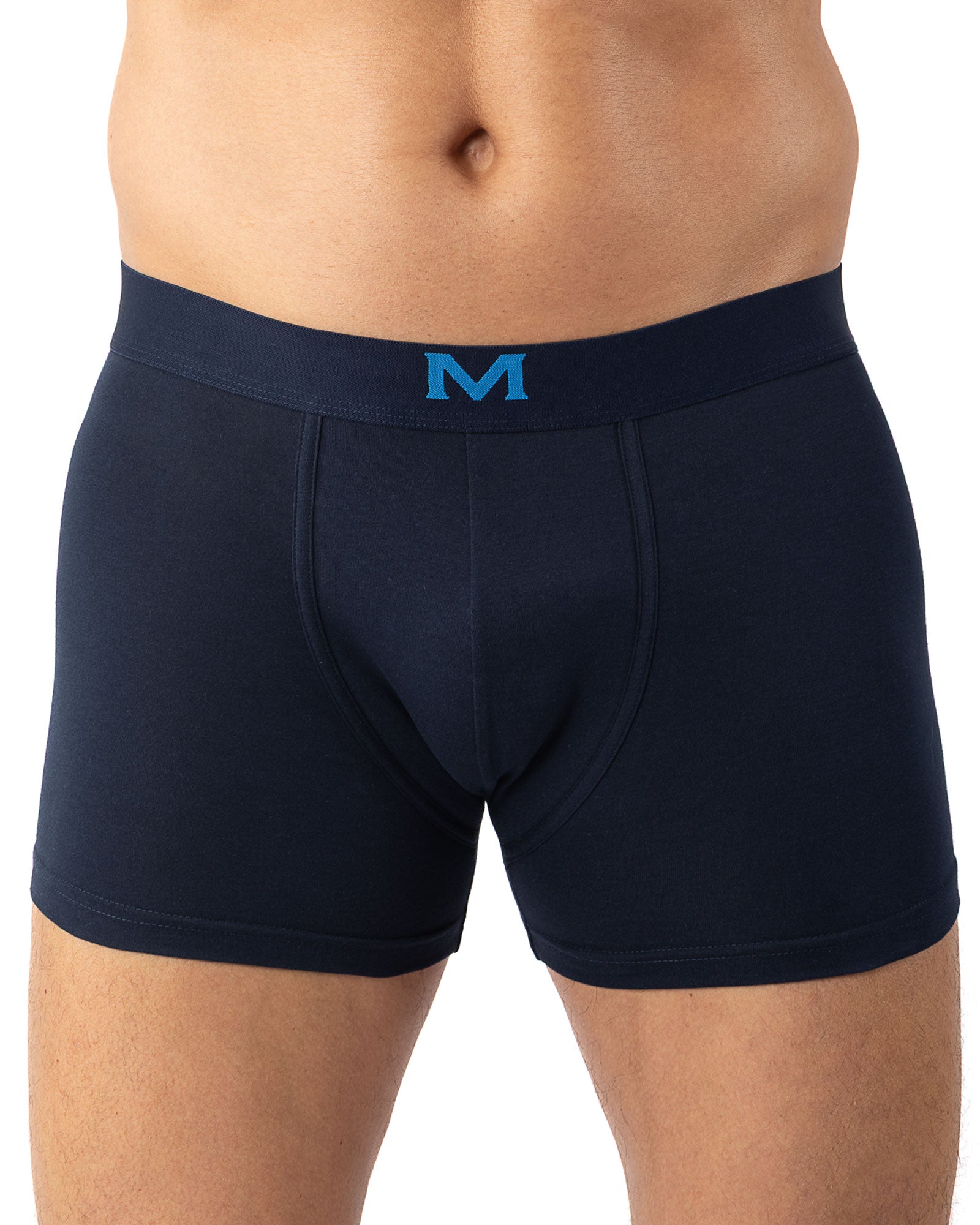 Set van 3 biokatoenen stretchshortys marine-katoen met opdruk I202.3