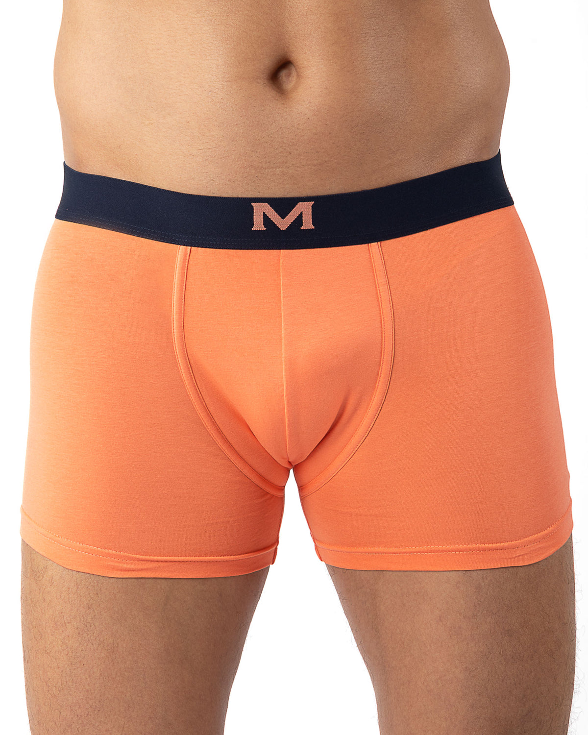 packs de 3 Boxers en Coton BIO Stretch indigo-orange-imprimé I205.3
