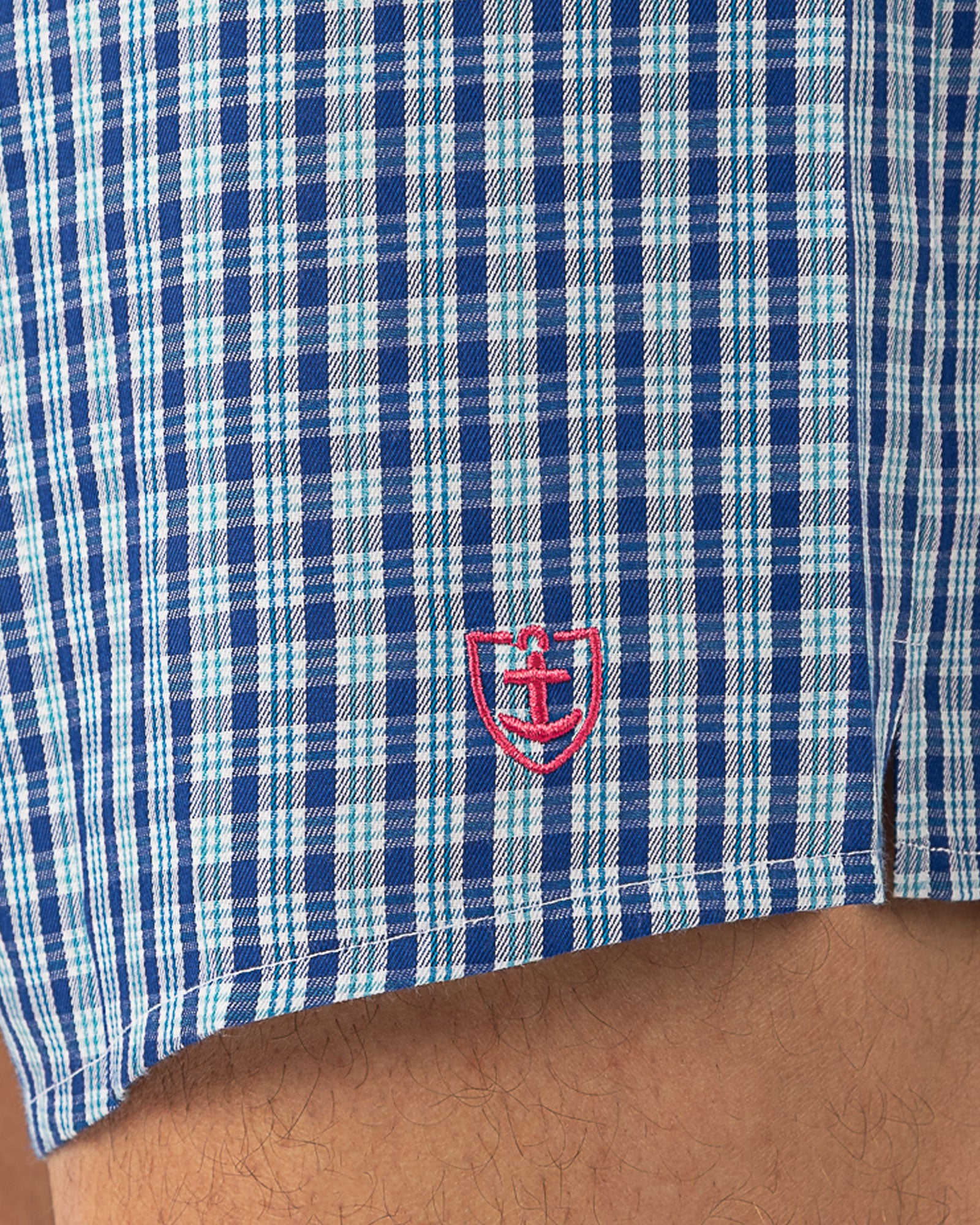 Set van 2 boxershorts in zuiver gekamd katoen popeline, kleine ruit en strepen I306.2