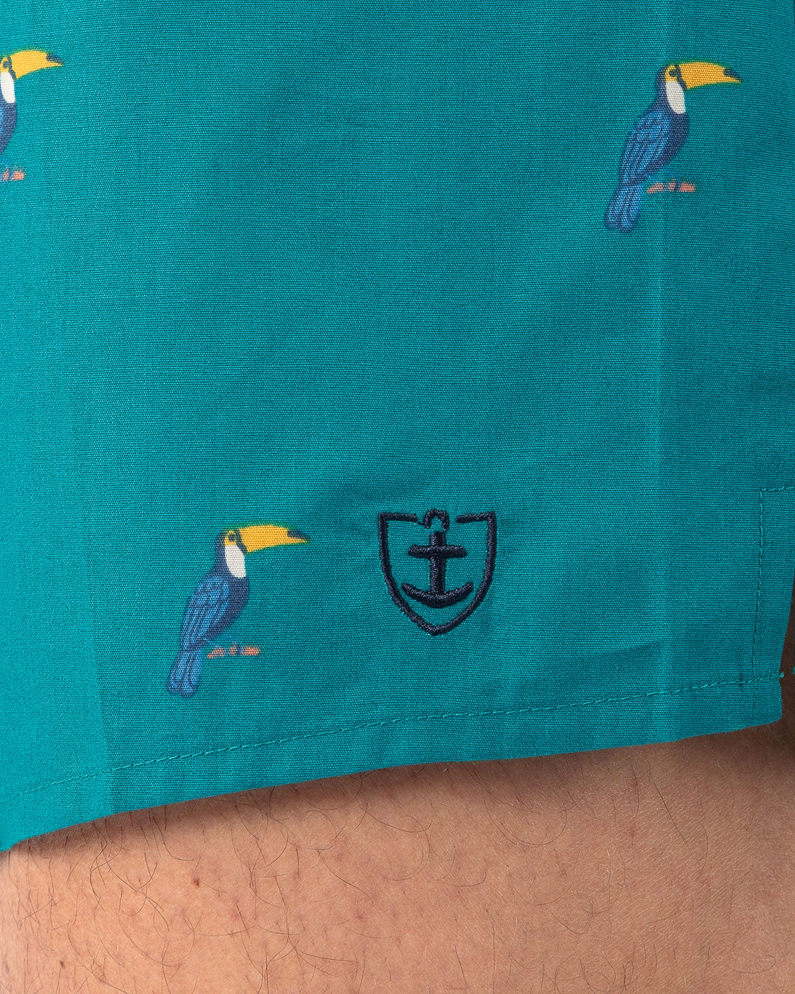 Set van 2 boxershorts in zuiver gekamd katoen popeline, klein ruitje en print I309.2