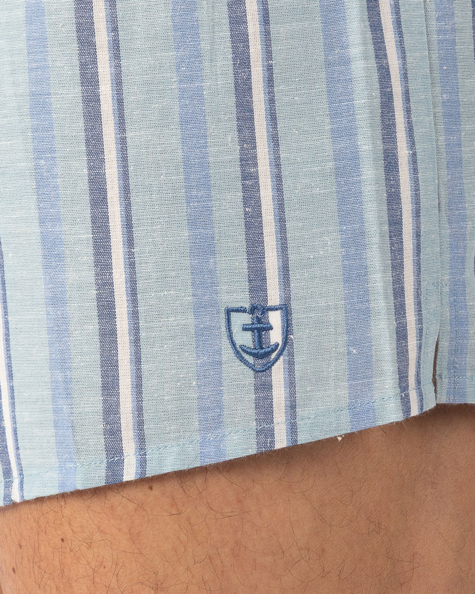 Set van 2 bedrukte en gestreepte popeline boxershorts van zuiver gekamd katoen I323.2