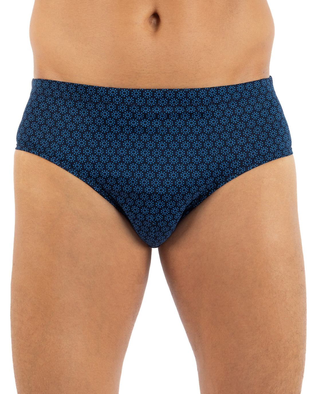 Lot x2 slips taille haute fermé imprimés mercerisés Marine et Bordeaux J115.2