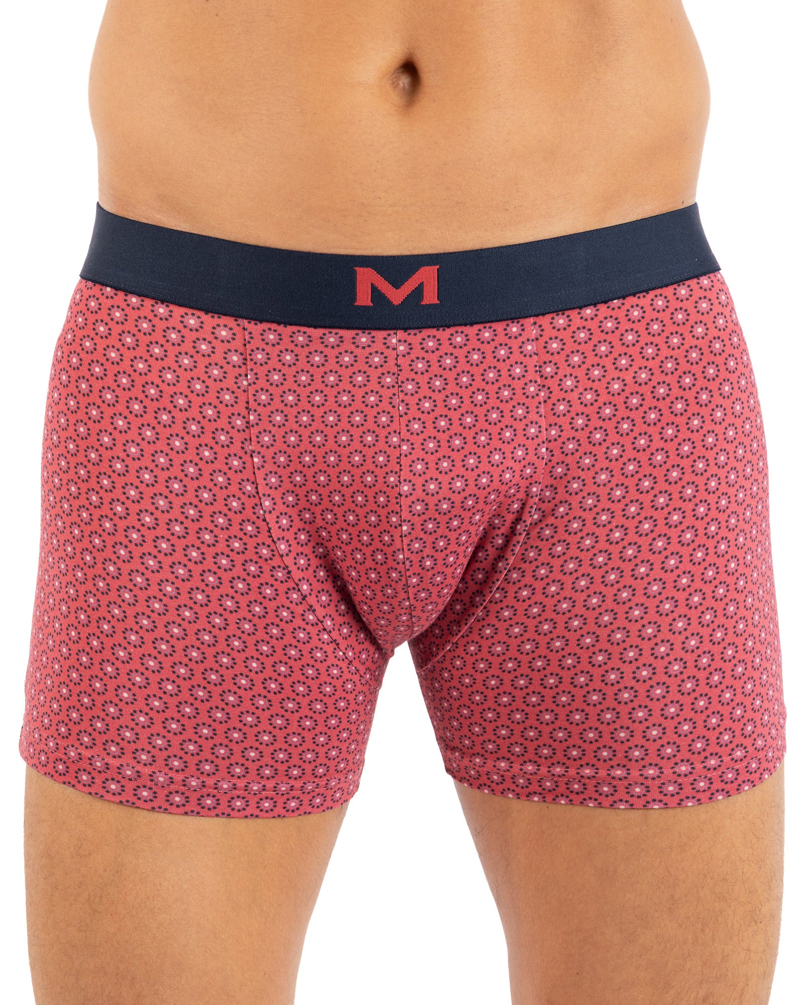 3-pack boxershorts met indigoranje opdruk van biologisch katoen Stretch I205.3