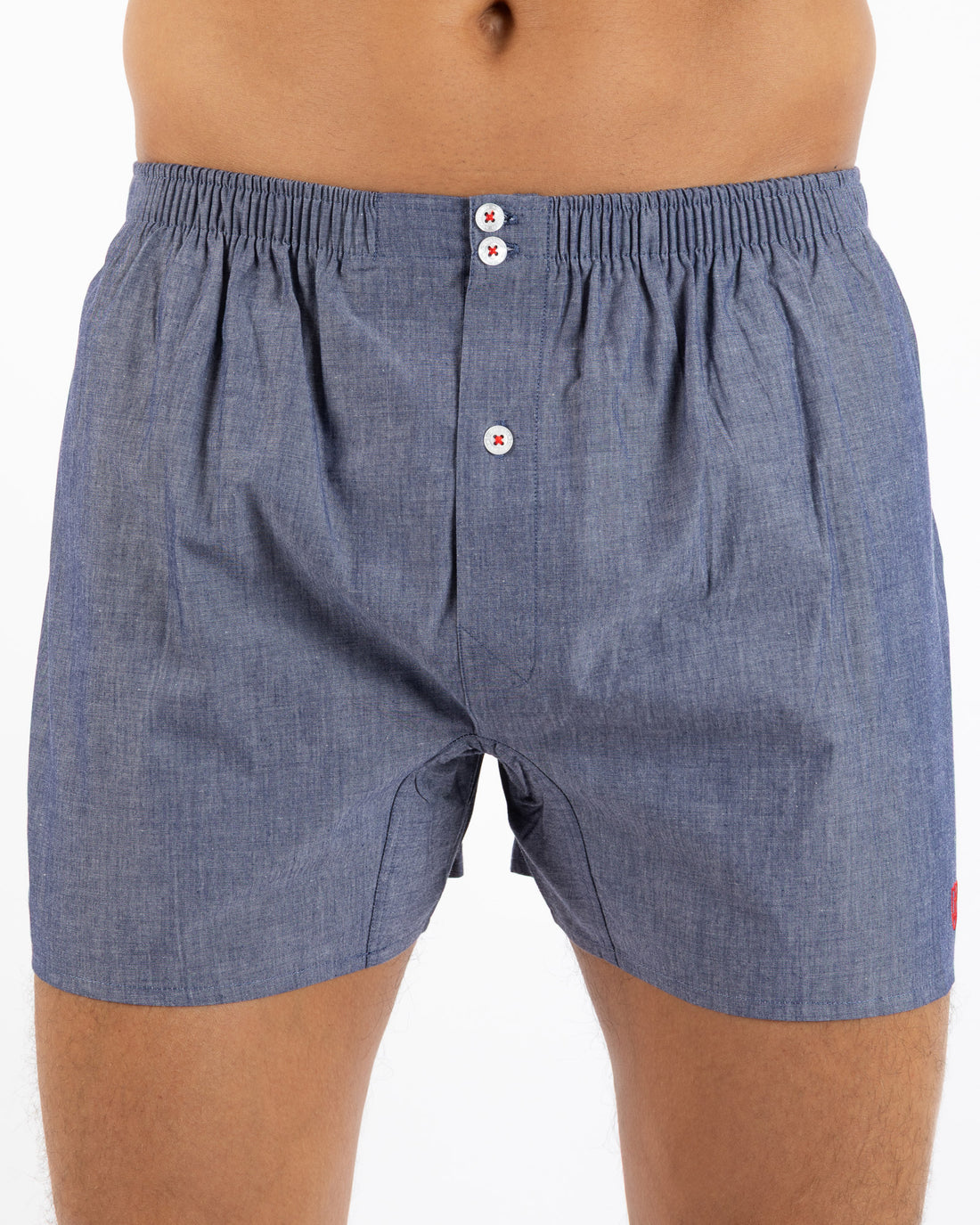 Set of 2 printed and striped poplin boxer shorts in pure combed cotton I323.2
