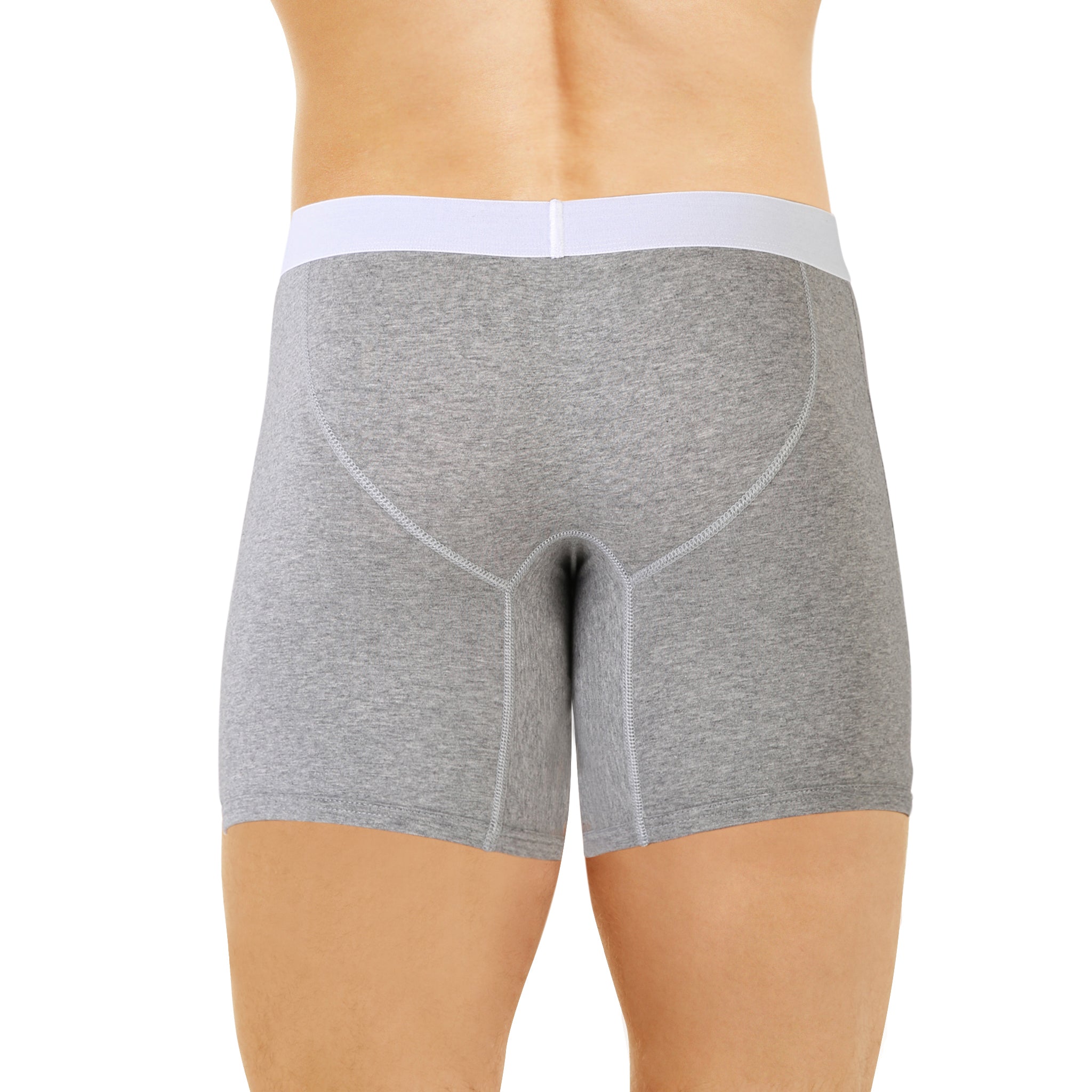 Shorty long Ouvert Coton Stretch Gris Chiné