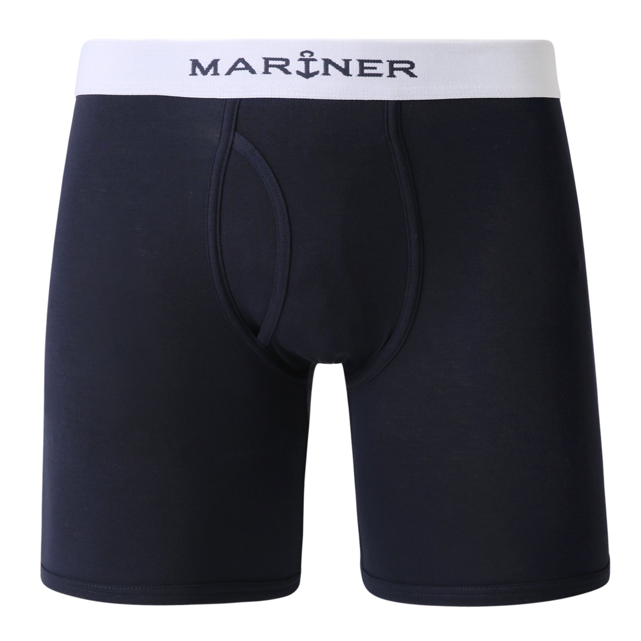 Shorty long ouvert bleu marine avec ceinture blanche, vue arrière.