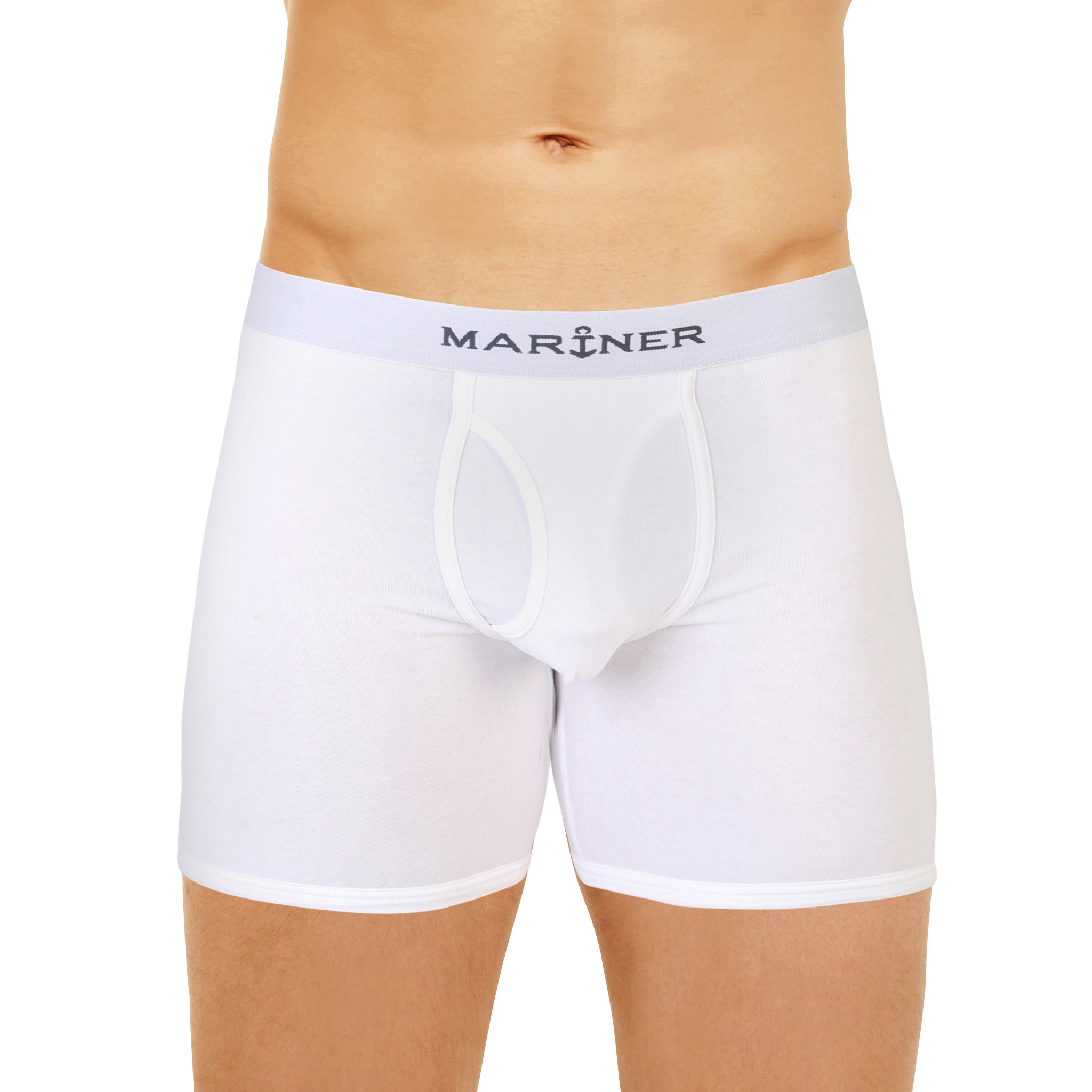 Shorty long ouvert blanc en coton stretch, vue de face
