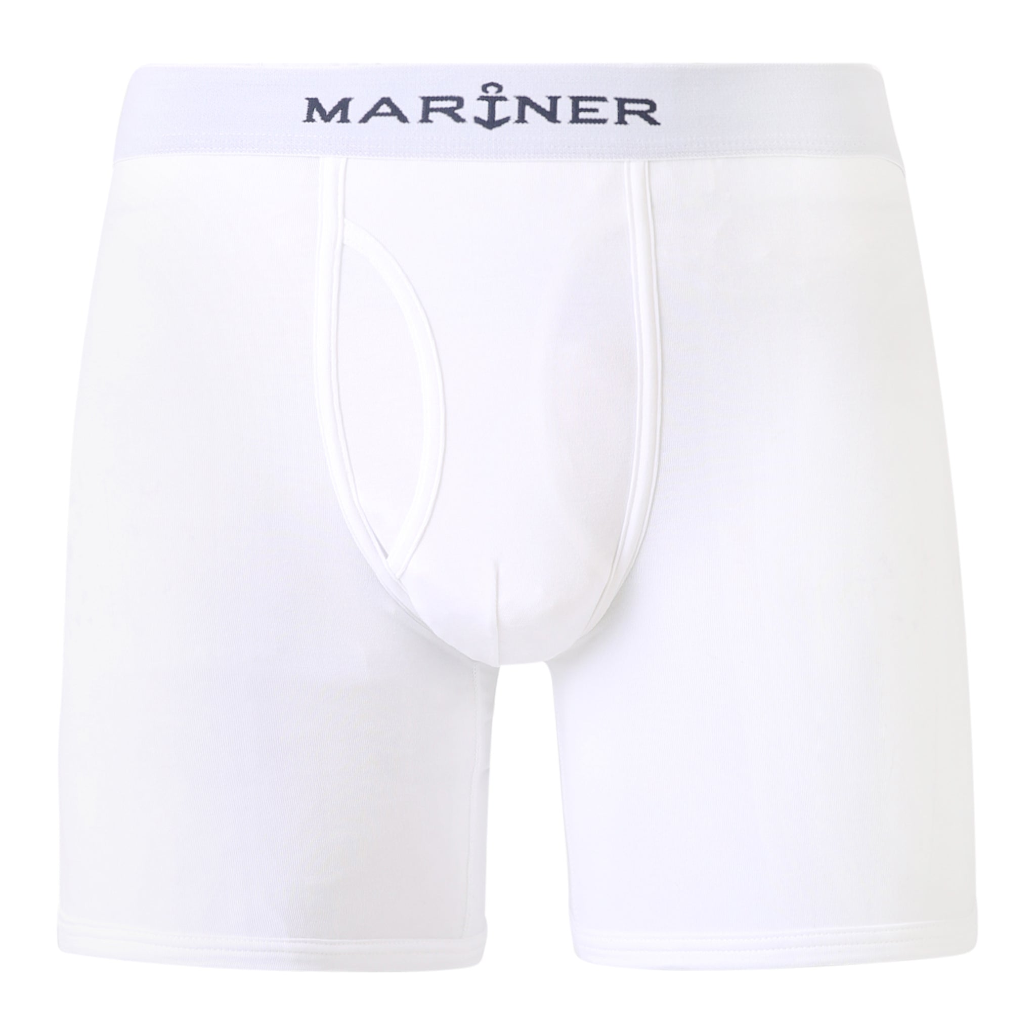 Shorty long ouvert blanc en coton stretch, vue de dos