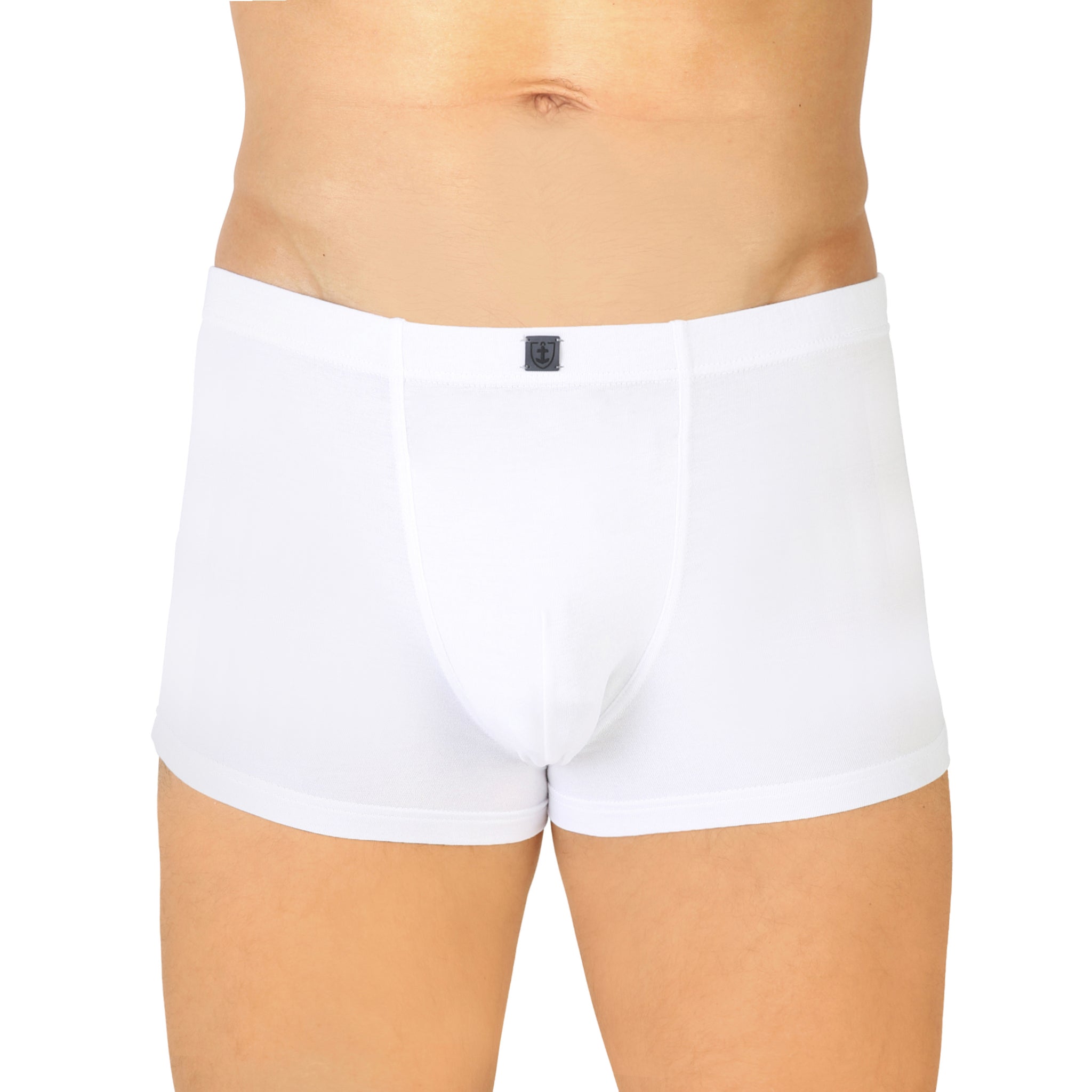 Shorty coton stretch blanc, vue de face, pour un confort optimal.