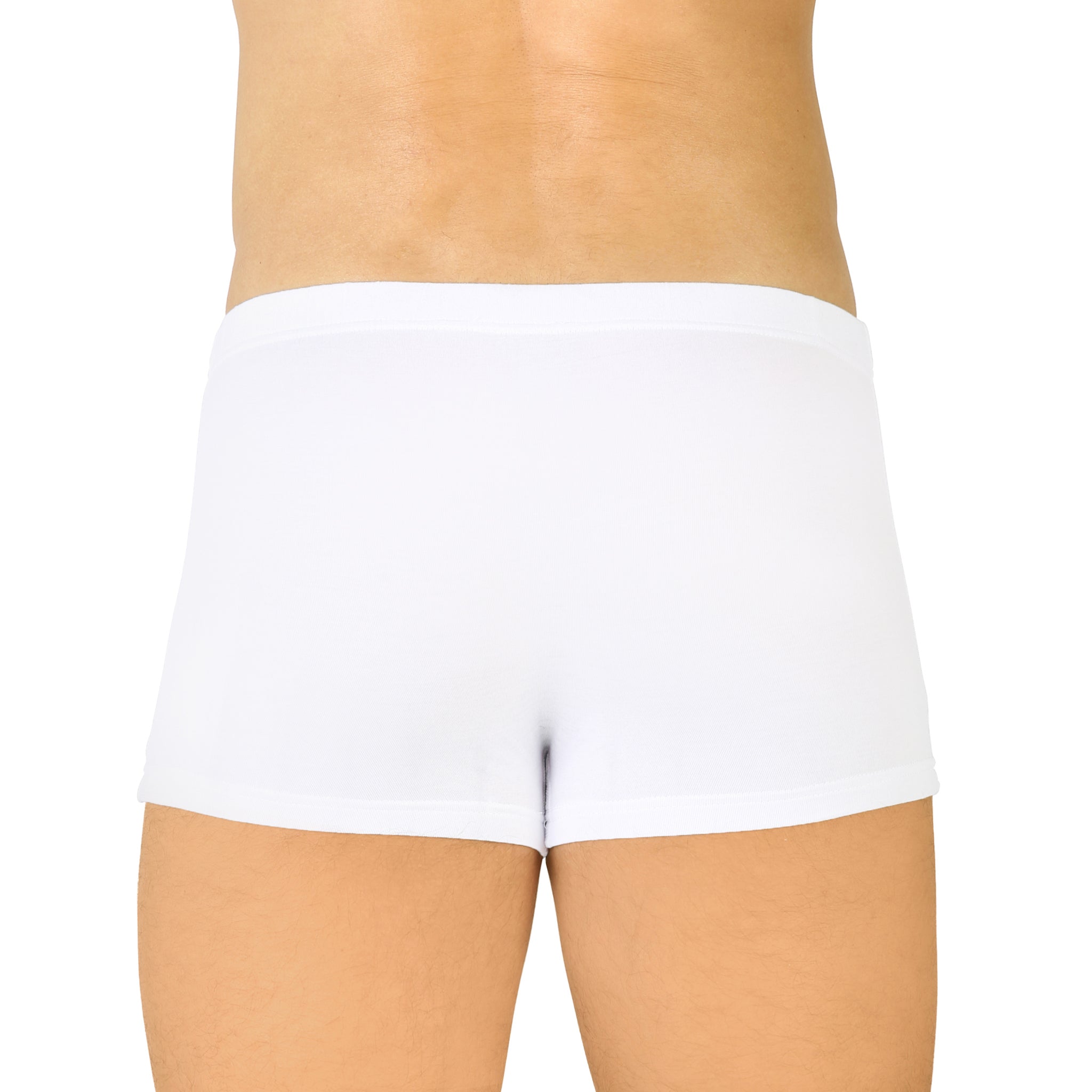 Shorty coton stretch blanc, vue de dos, avec coupe ajustée