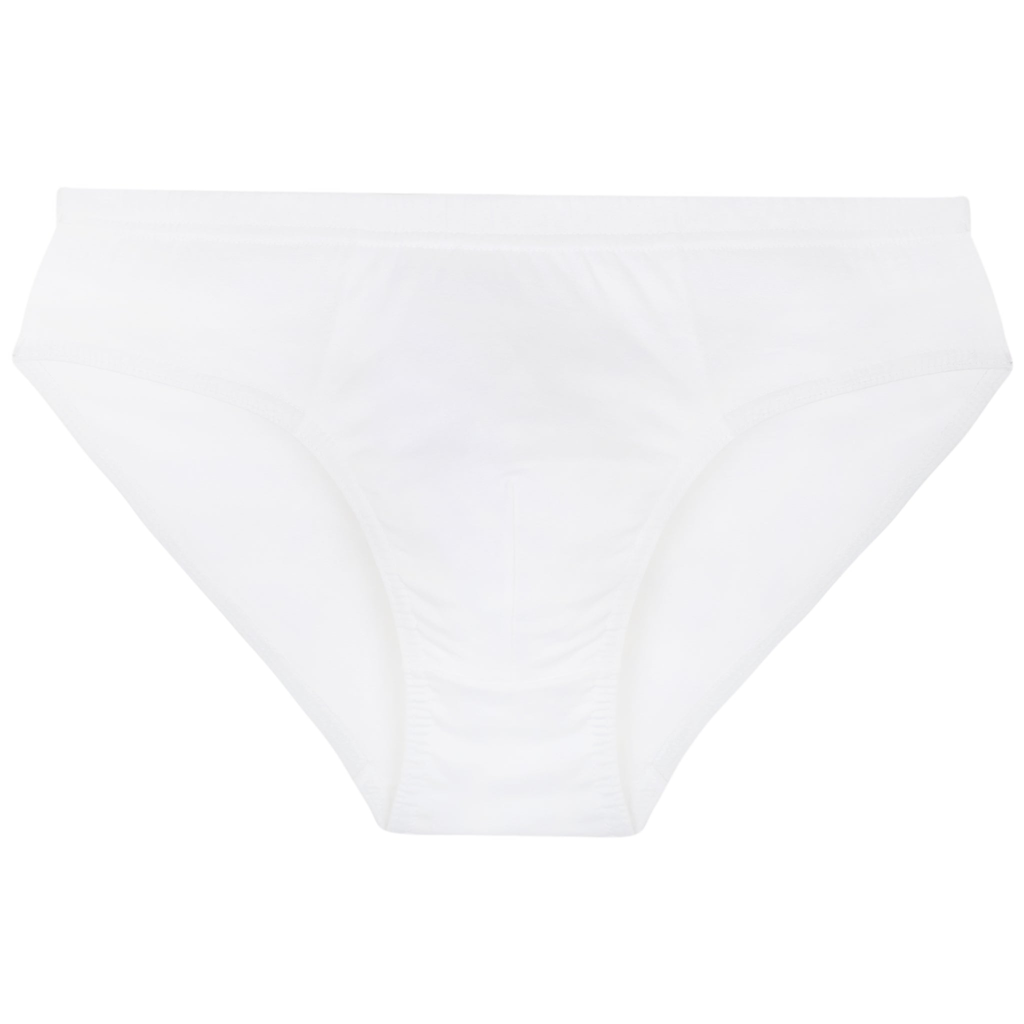 Slip taille basse blanc modèle Jules vu à plat.