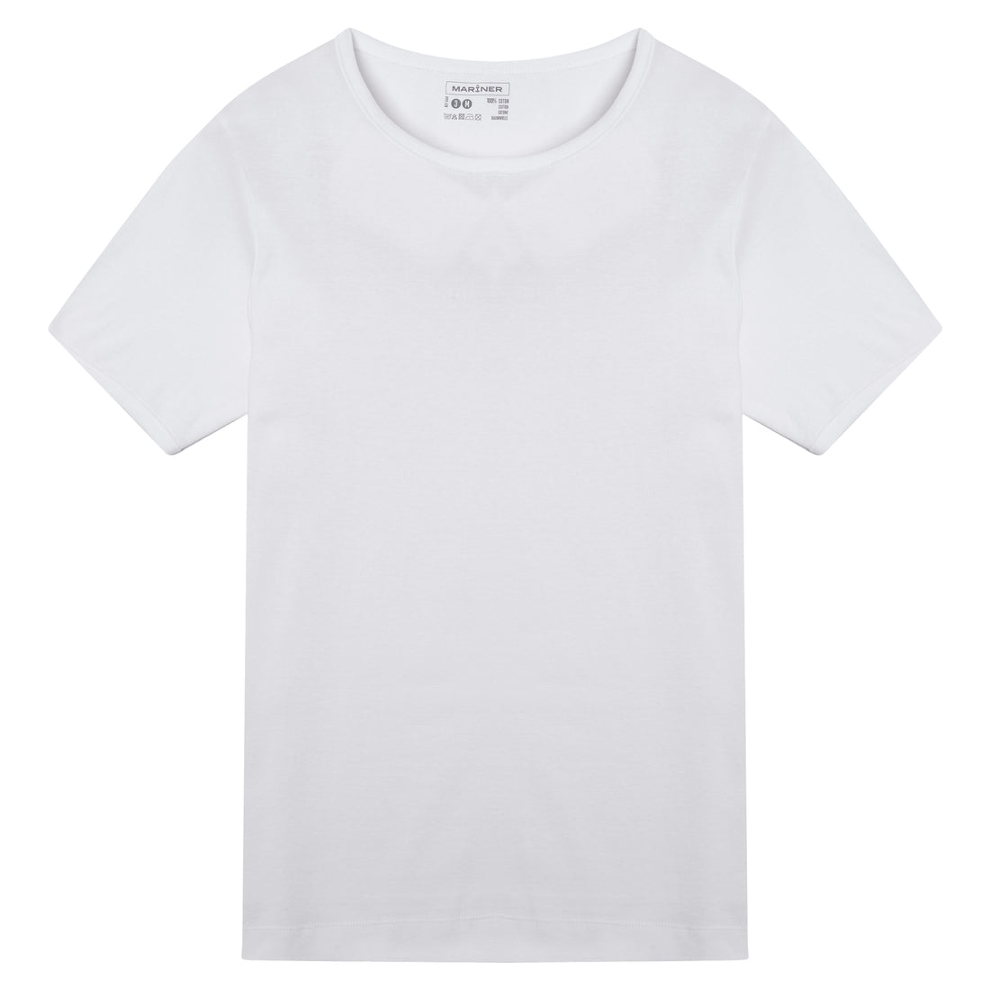 T-shirt col rond blanc en coton de qualité supérieure, modèle Paul