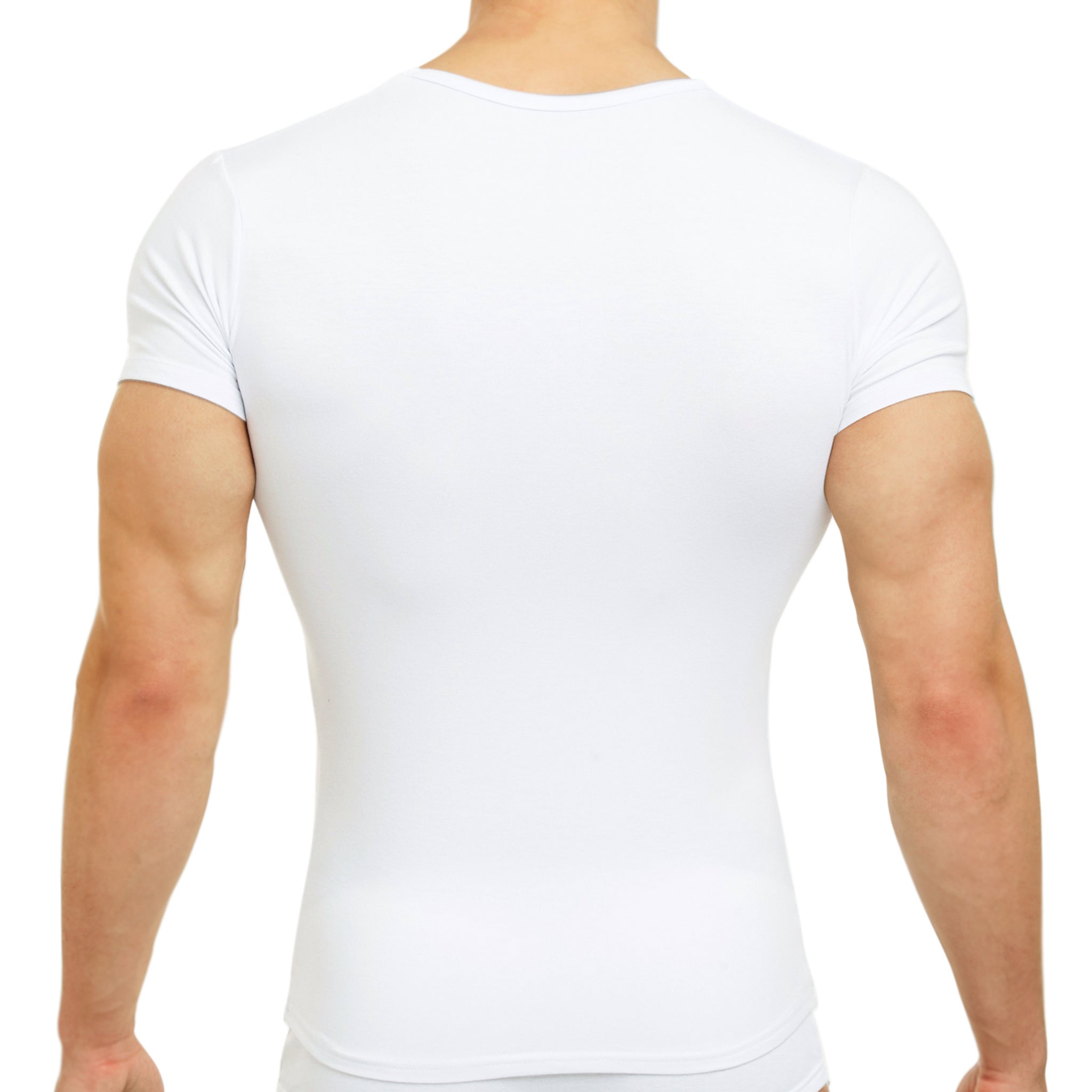 T-shirt col V Fibre de Bambou BLANC