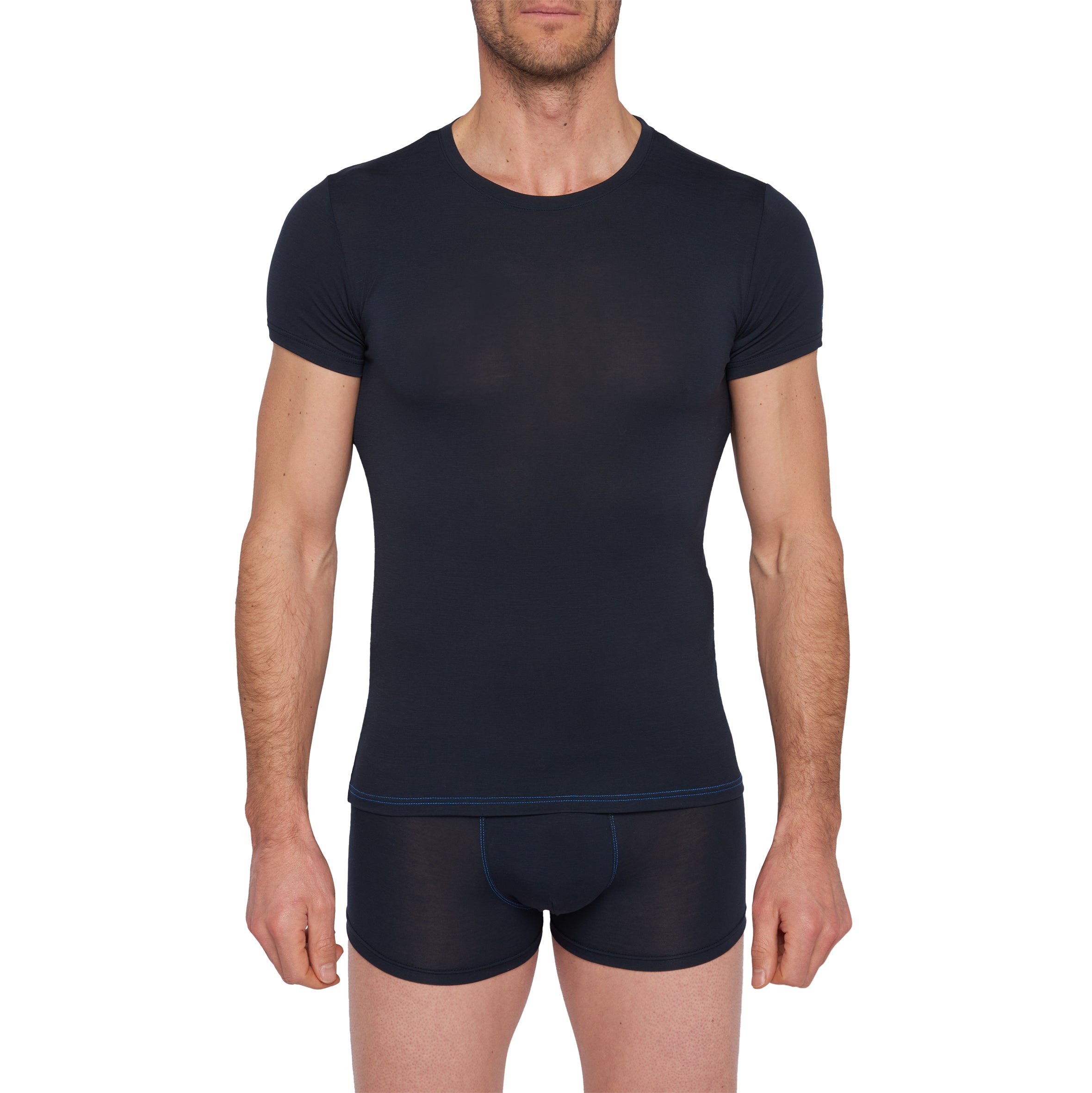 T-Shirt Col rond en Tencel Stretch MARINE