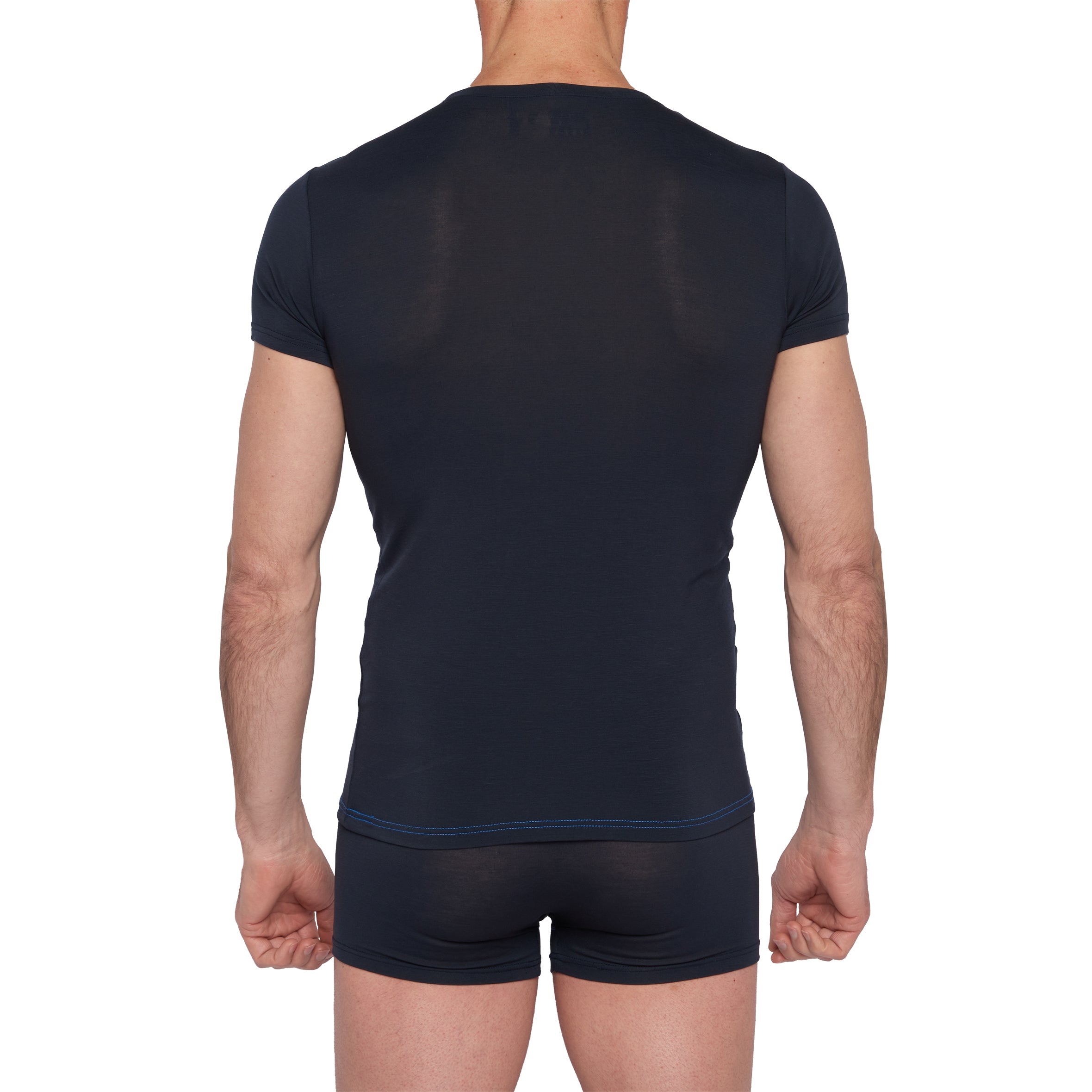 T-Shirt Col rond en Tencel Stretch MARINE 6004