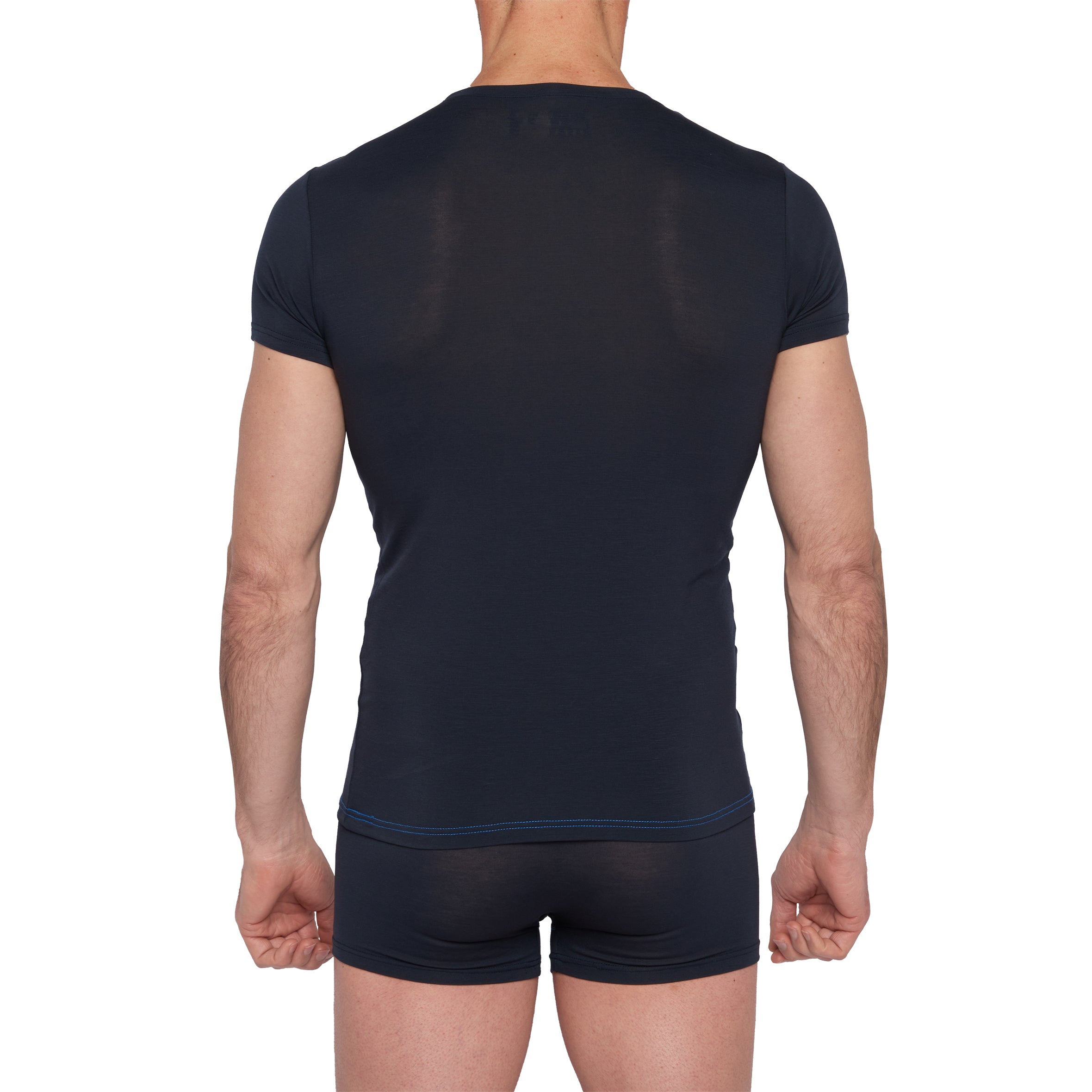 T-Shirt Col rond en Tencel Stretch MARINE