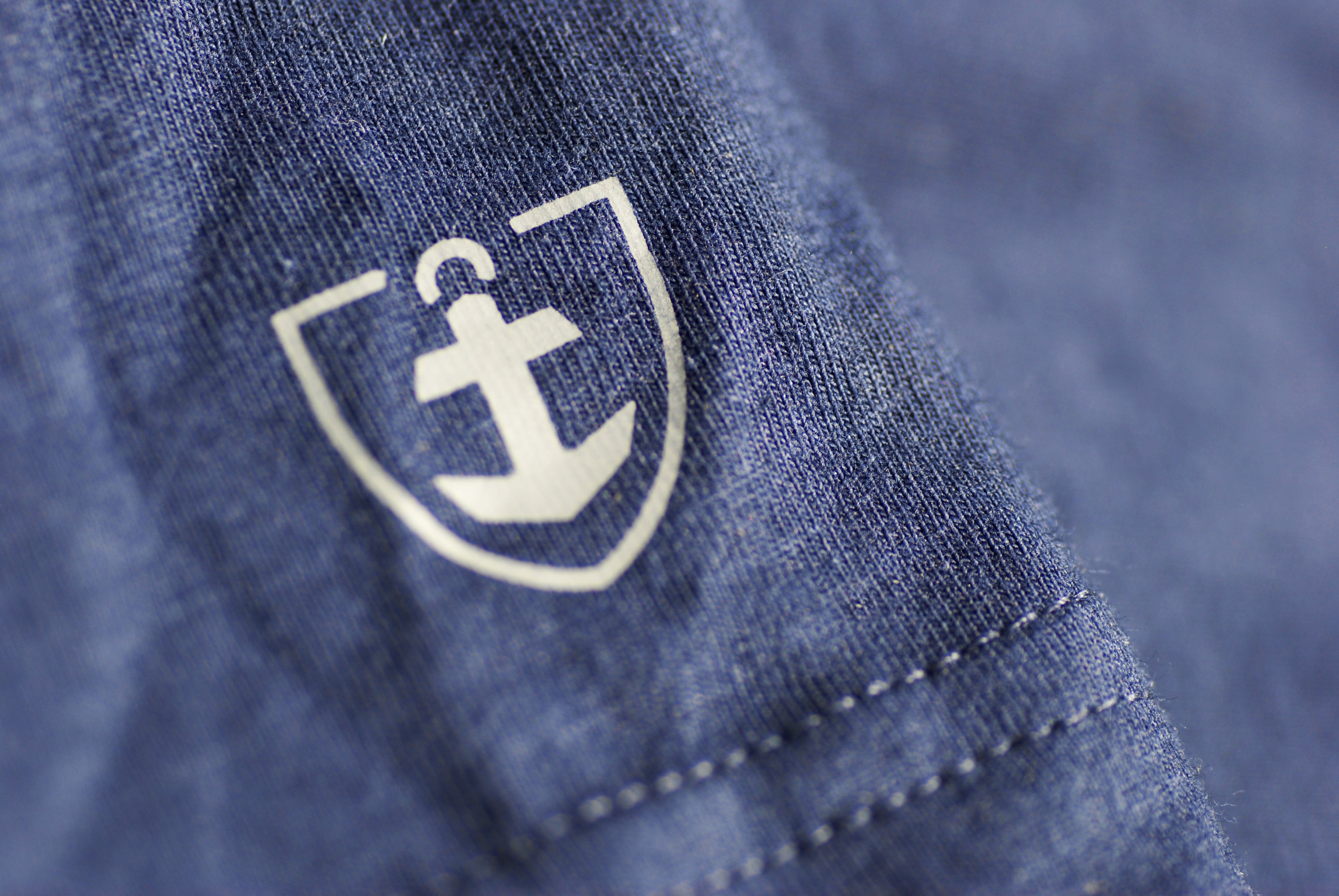 T-shirt col V Coton Stretch Marine 6009