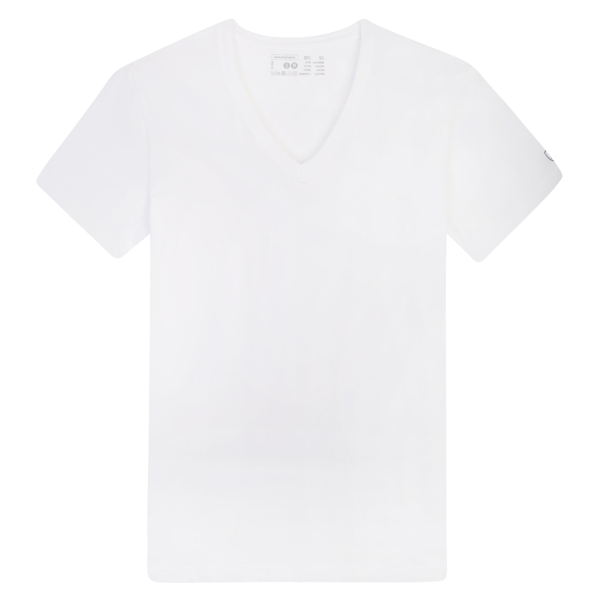 T-shirt col V Coton Stretch Blanc