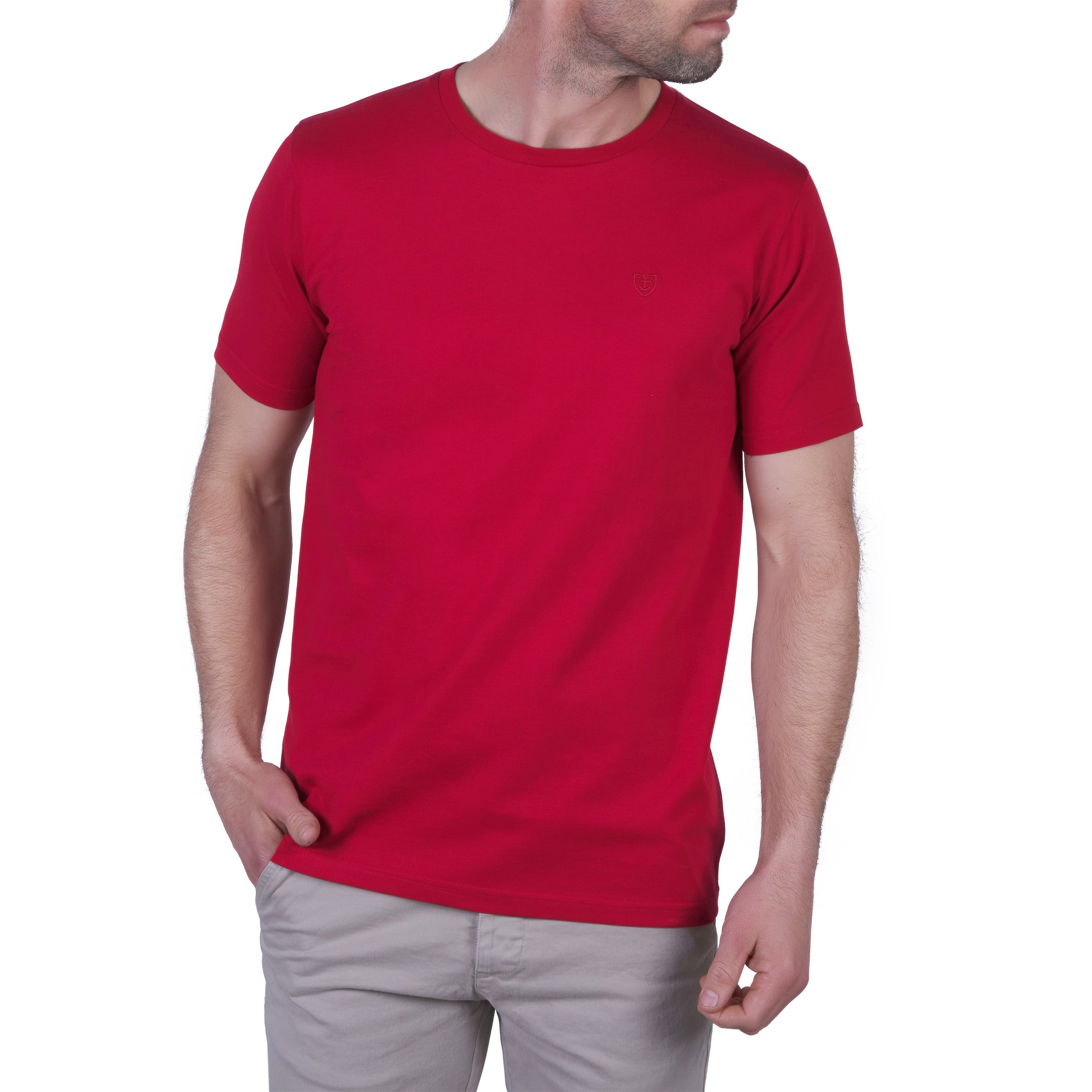 T-shirt en Jersey de Pur Coton Peigné ROUGE