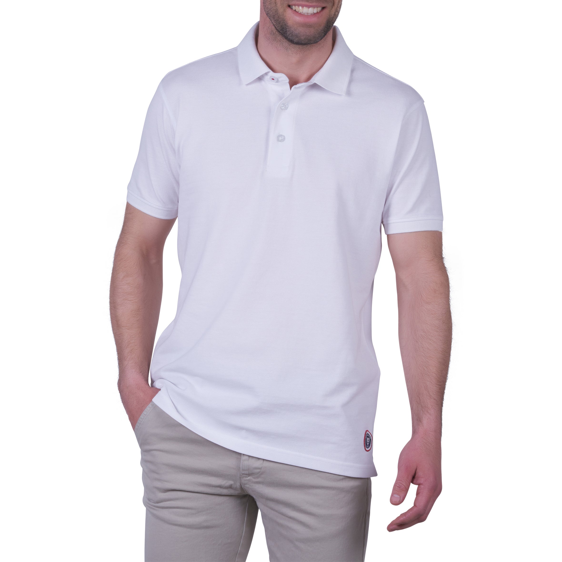 Polo en Piqué de Pur Coton double fil BLANC