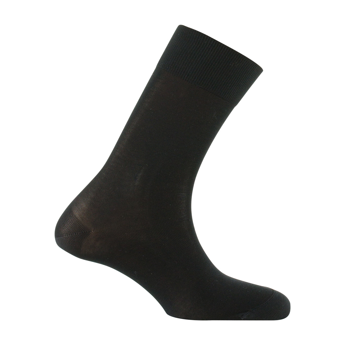 Chaussettes à Fines Cotes en Laine Mélangée Stretch Noir 9037