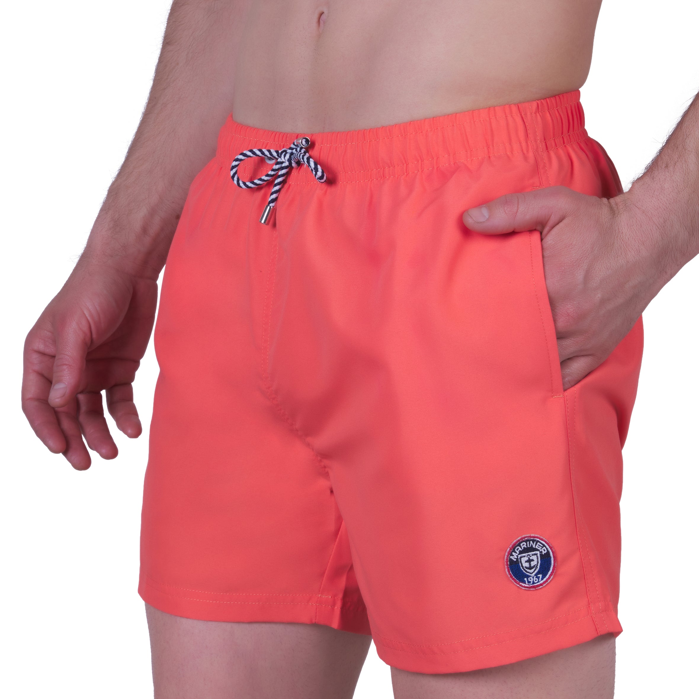 Short de bain avec doublure filet , CORAIL.  Avec pochon de voyage !