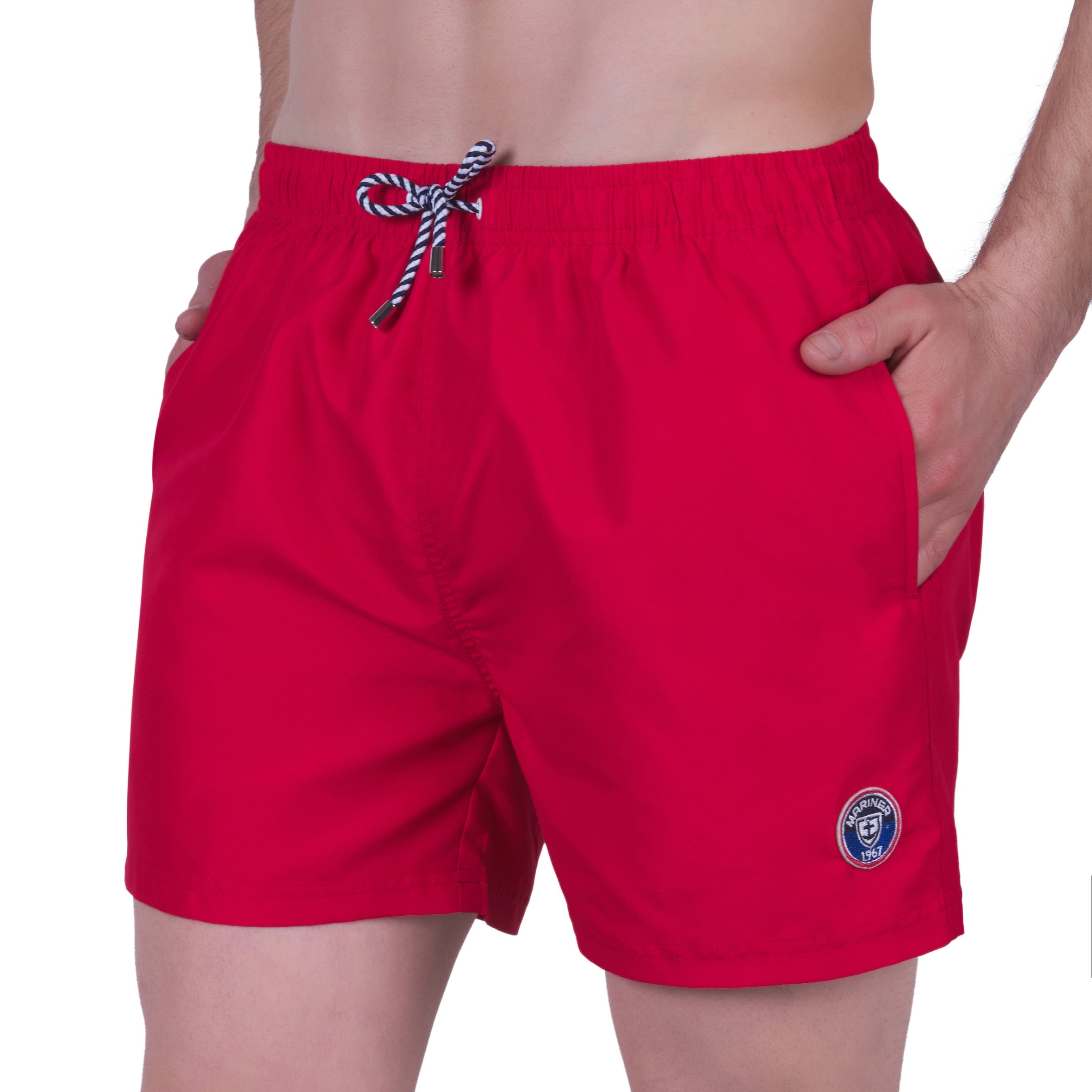 Short de bain avec doublure filet , ROUGE. Avec pochon de voyage ! 917