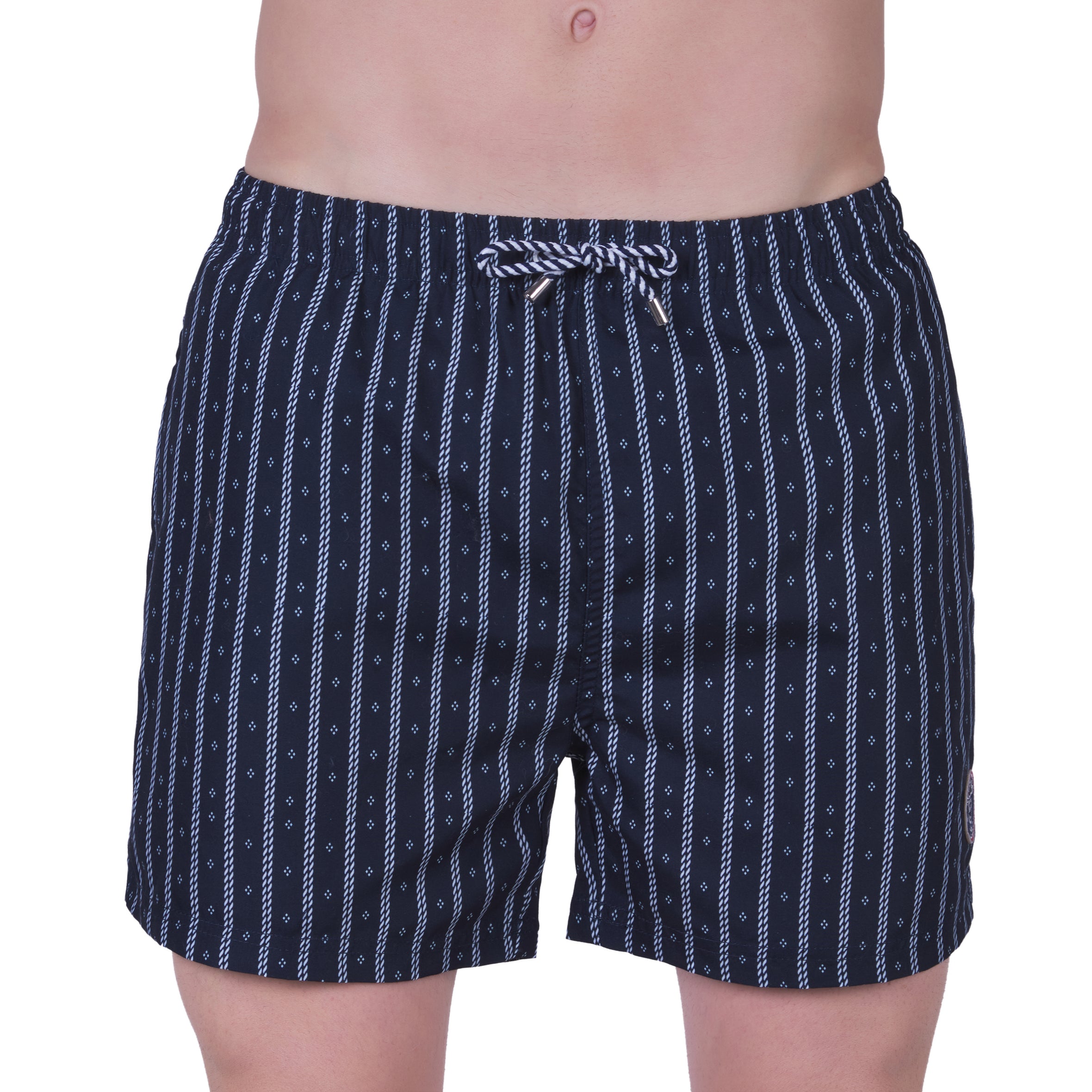Short de bain imprimé avec doublure filet , MARINE. Avec pochon de voyage ! 919