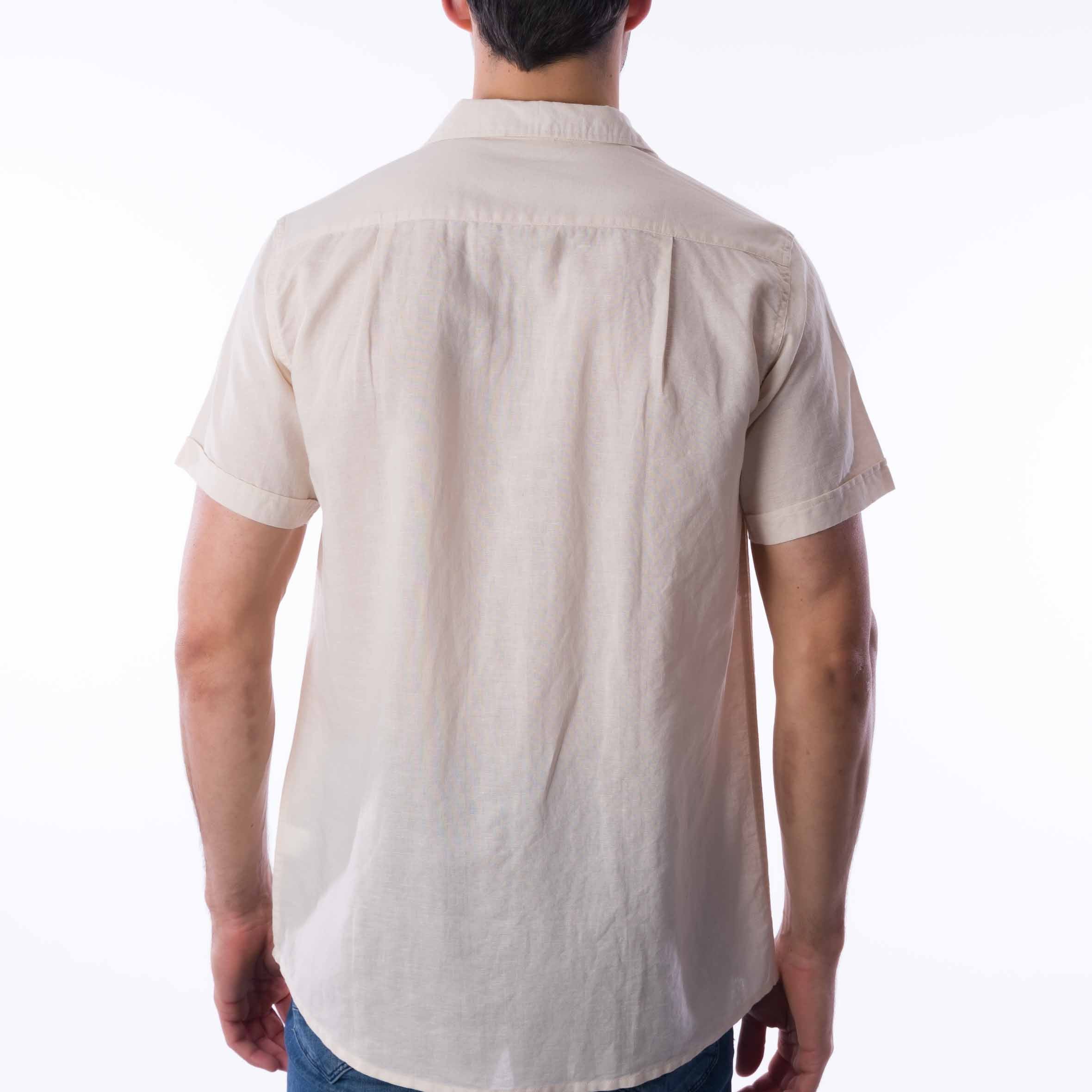 Chemise Manches Courtes en Coton et Lin Sable 964