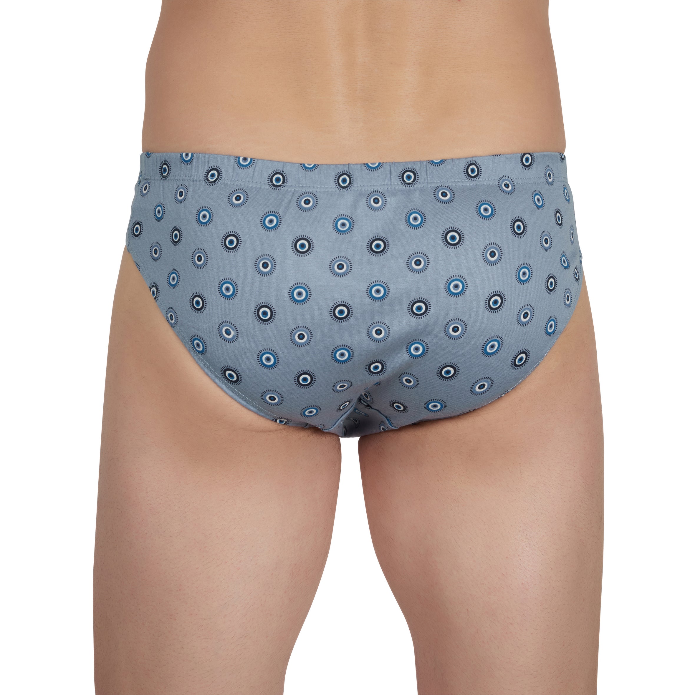 Lot de 2 Slips Taille Basse en Jersey de Coton Mercerisé Imprimé GRIS et MARINE B151.2