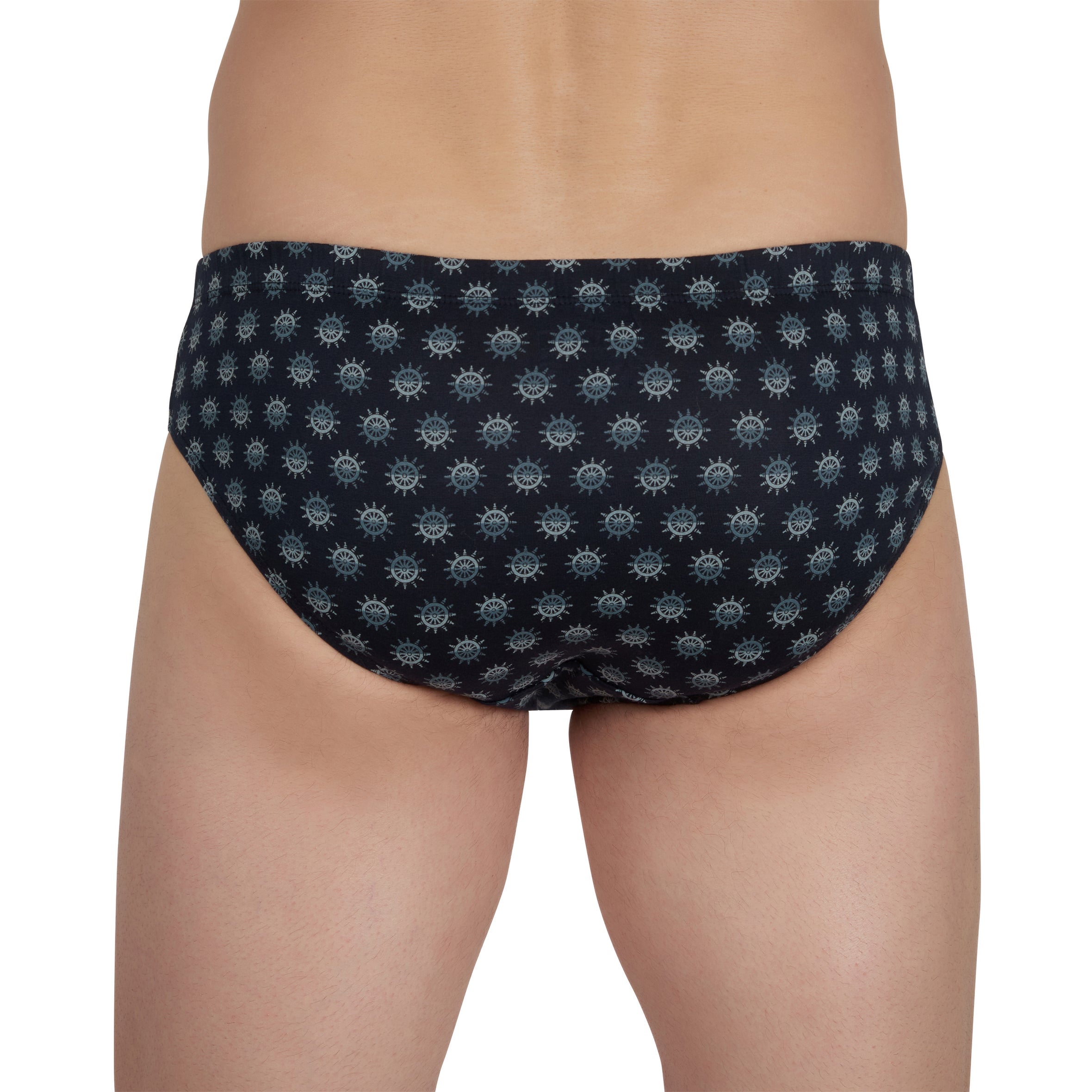 Lot de 2 Slips Taille Basse en Jersey de Coton Mercerisé Imprimé GRIS et MARINE B151.2