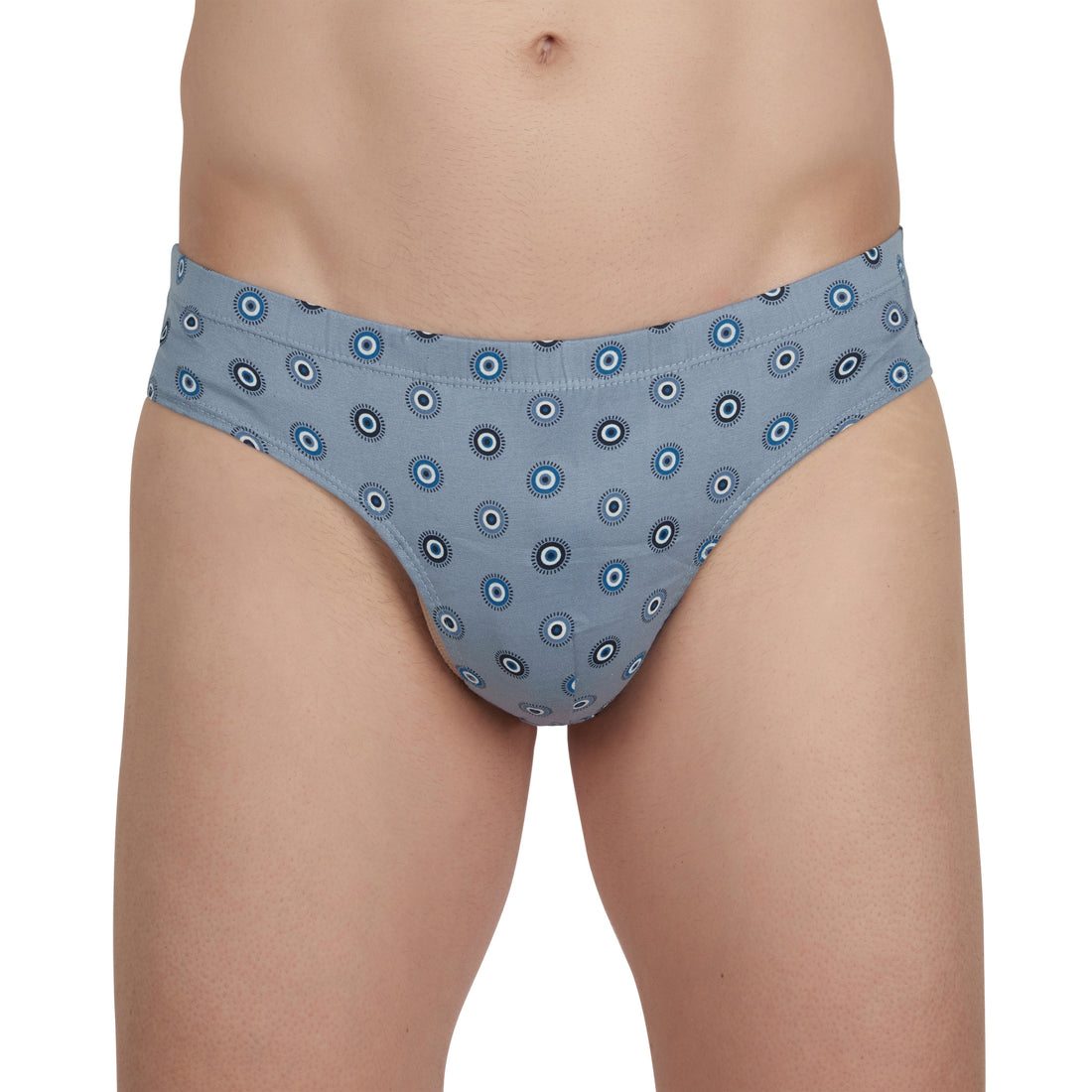 Lot de 2 Slips Taille Basse en Jersey de Coton Mercerisé Imprimé GRIS et MARINE B151.2