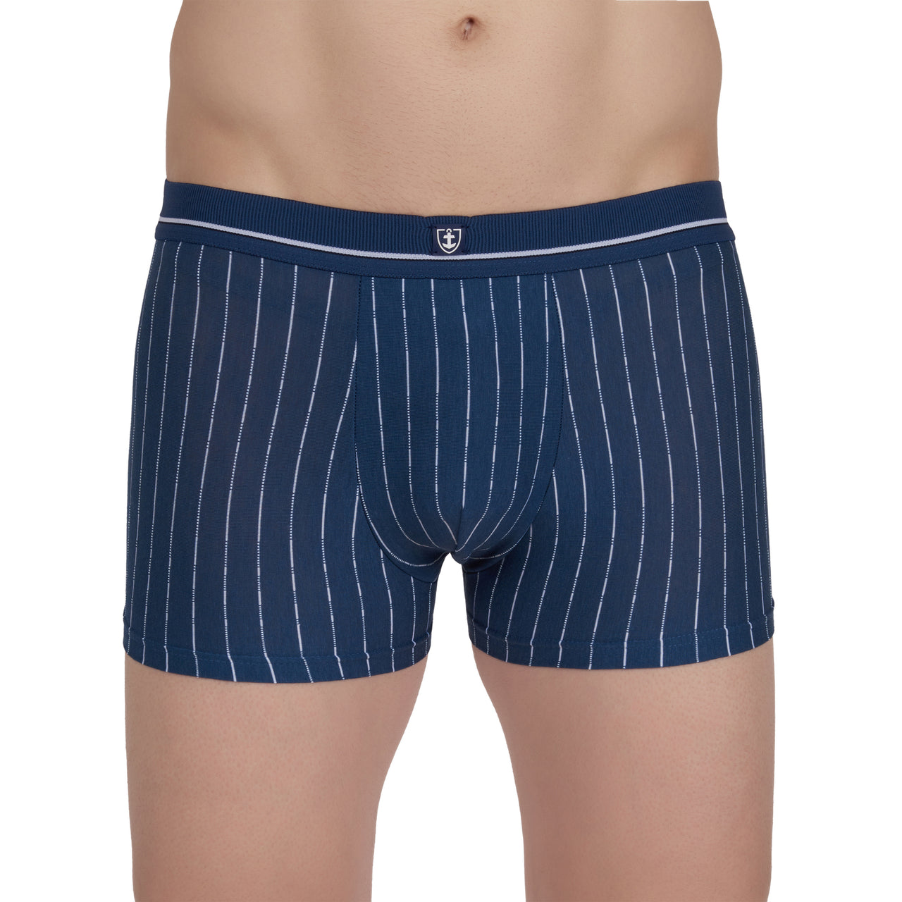 Shorty Rayé en Tencel et Coton Stretch BLEU