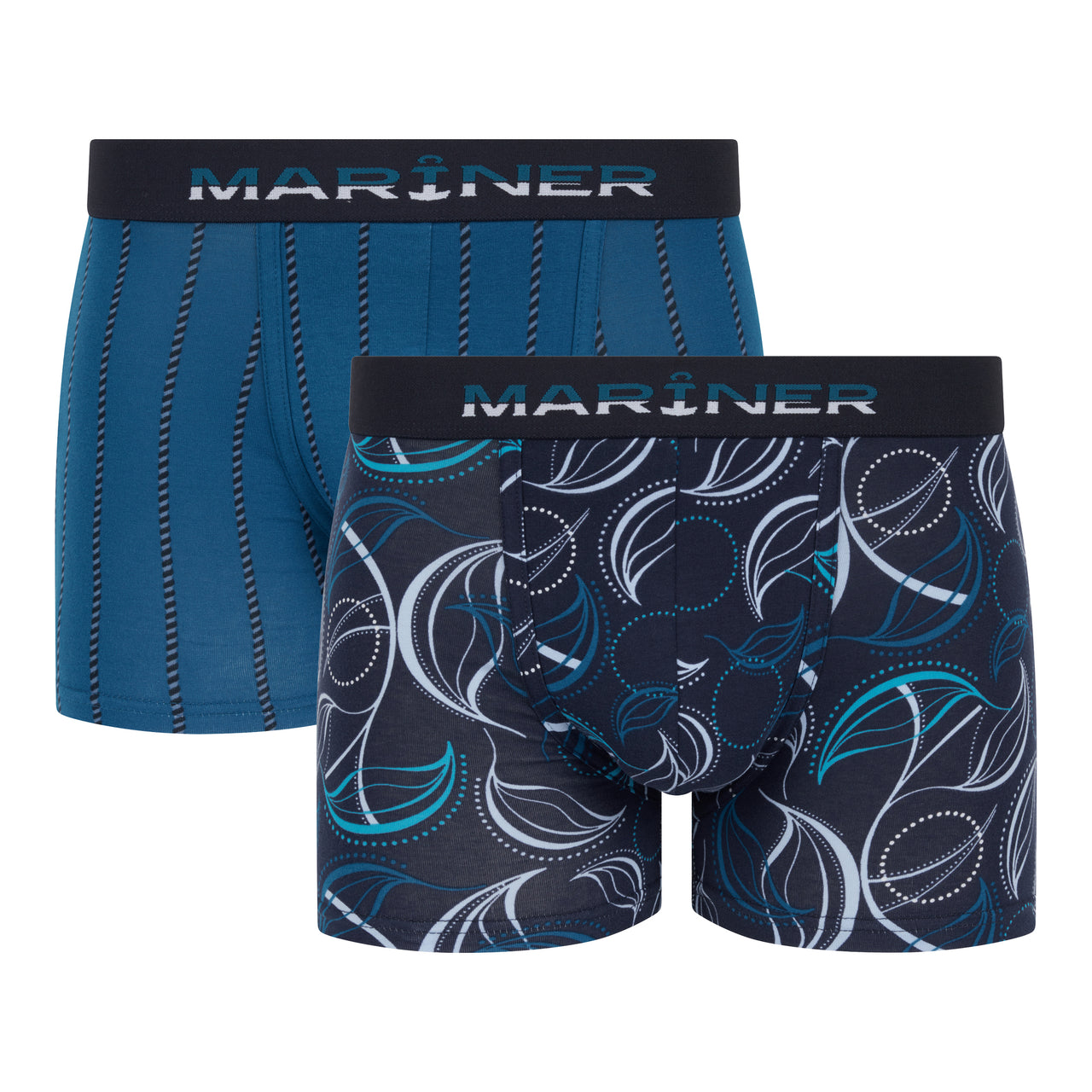 Lot de 2 Shortys en Coton BIO Stretch Bleu Pétrole et Marine