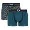 Lot de 2 Shortys en Coton BIO Stretch Vert et Marine