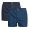 Lot de 2 Caleçons en Popeline Pur Coton Marine et Bleu
